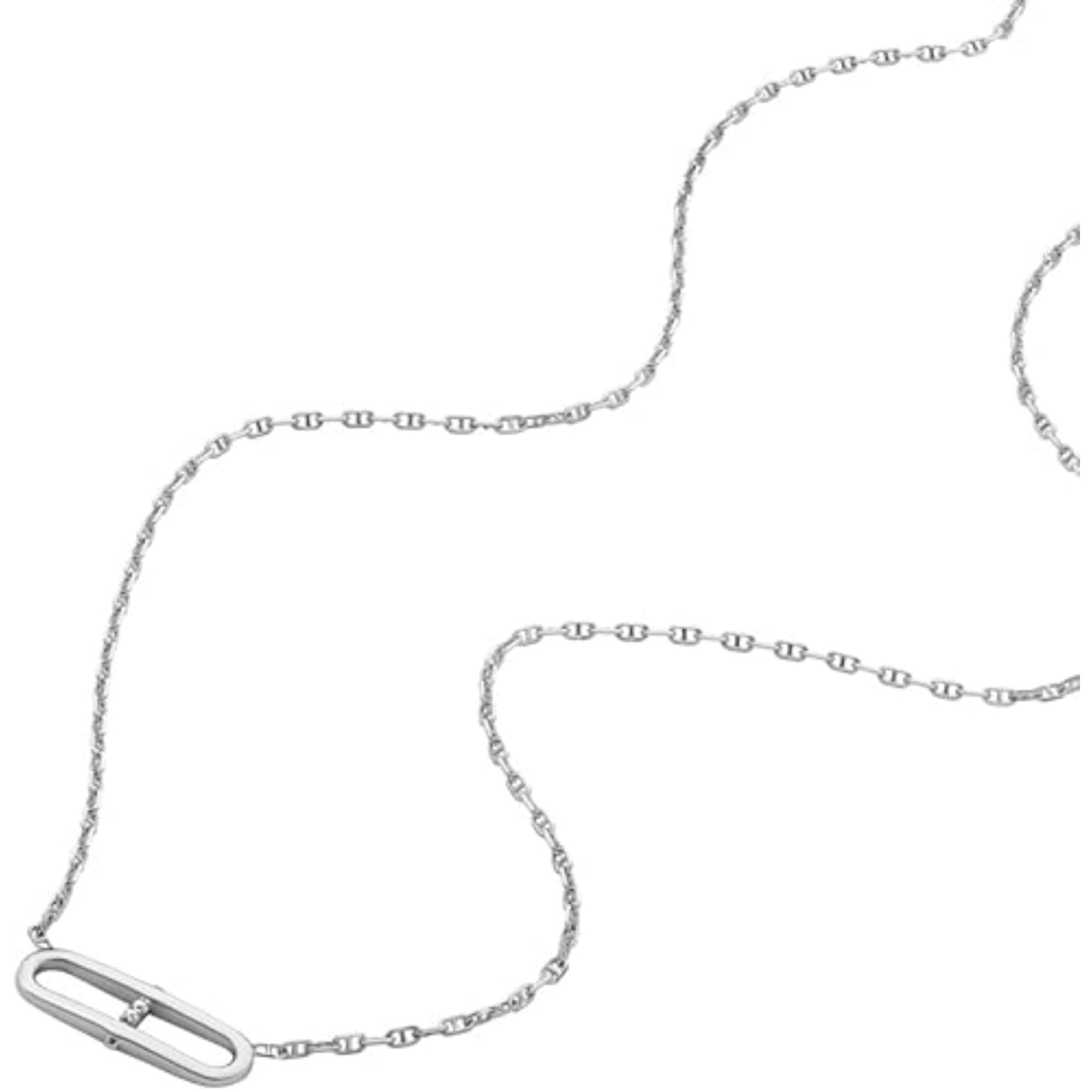 Fossil Sterling Heritage Sterling Silver Station Women's Necklace JFS00636040