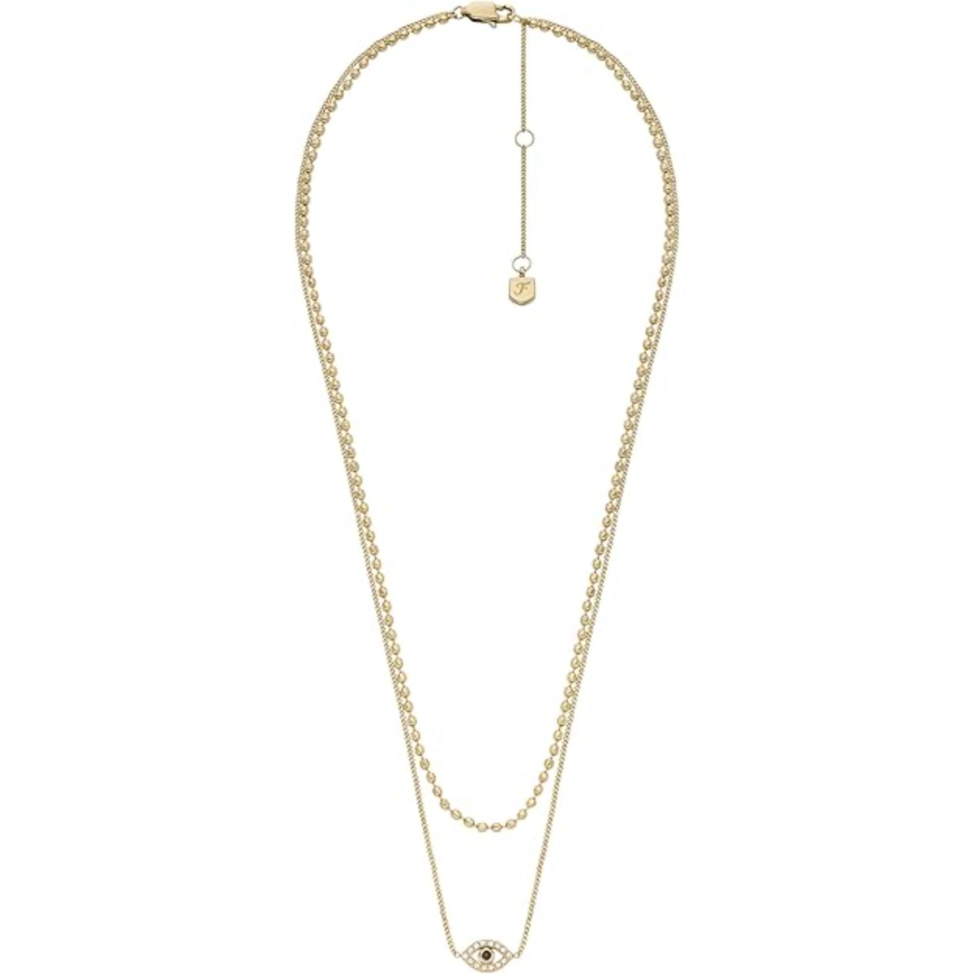 Fossil Stainless Heritage Stainless Steel Station Women's Necklace JF04792710