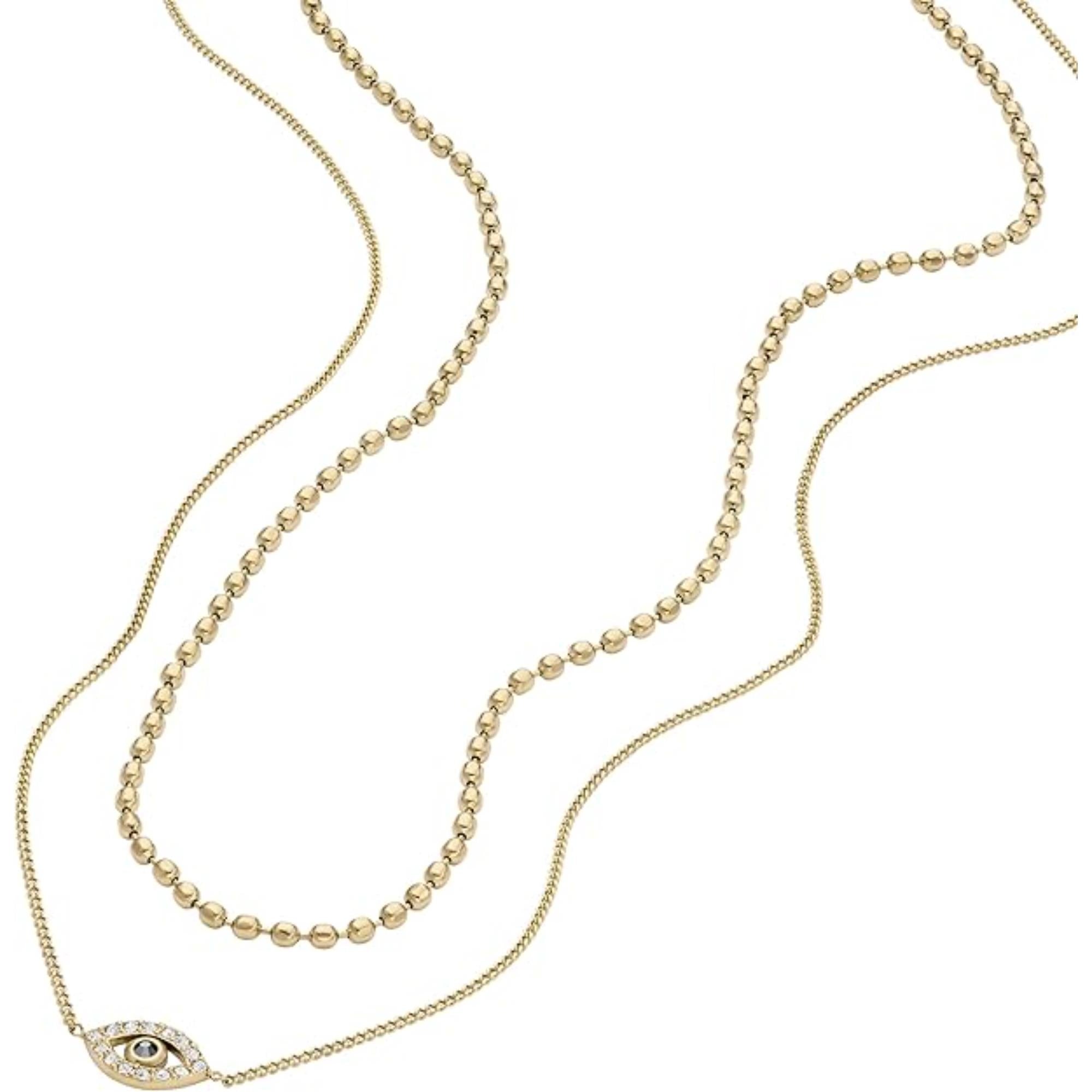 Fossil Stainless Heritage Stainless Steel Station Women's Necklace JF04792710