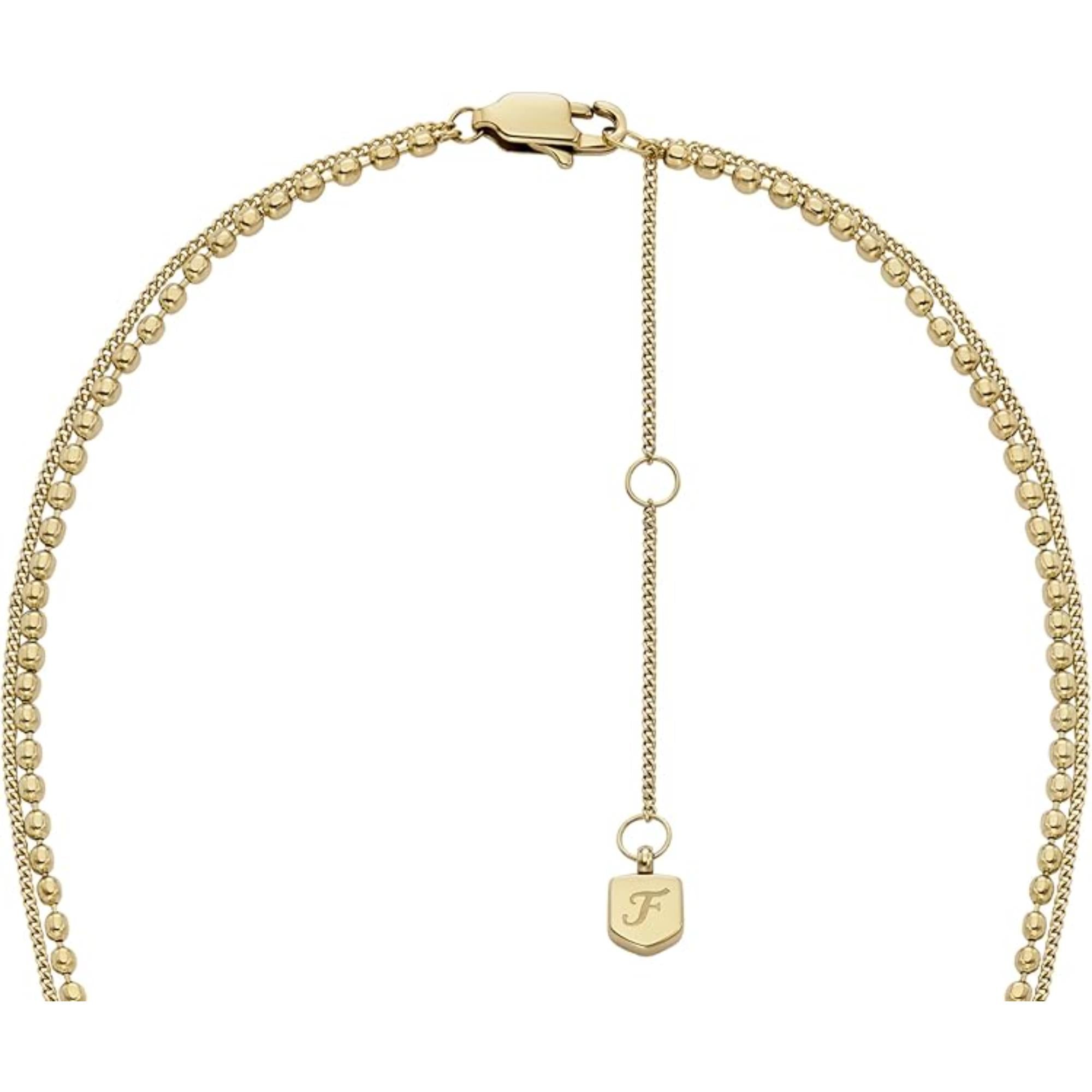 Fossil Stainless Heritage Stainless Steel Station Women's Necklace JF04792710