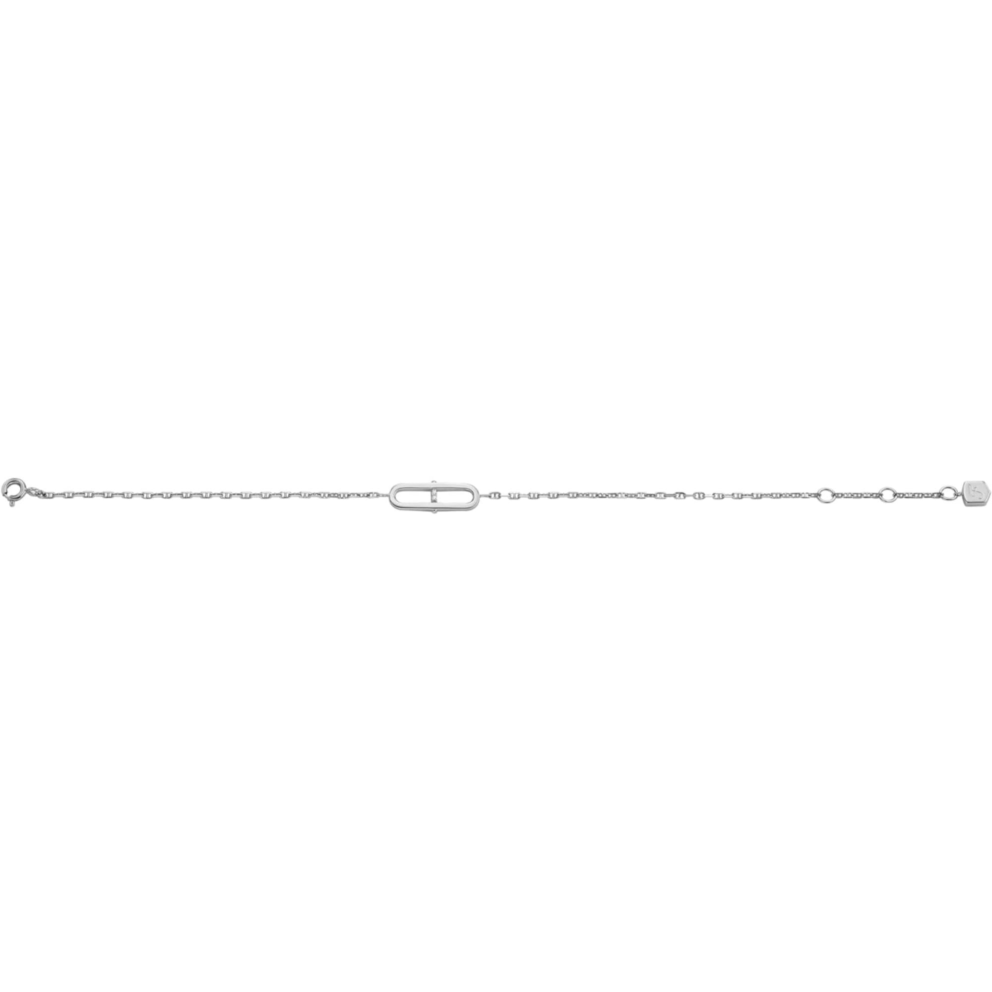 Fossil Sterling Heritage Sterling Silver Station Women's Bracelet JFS00637040