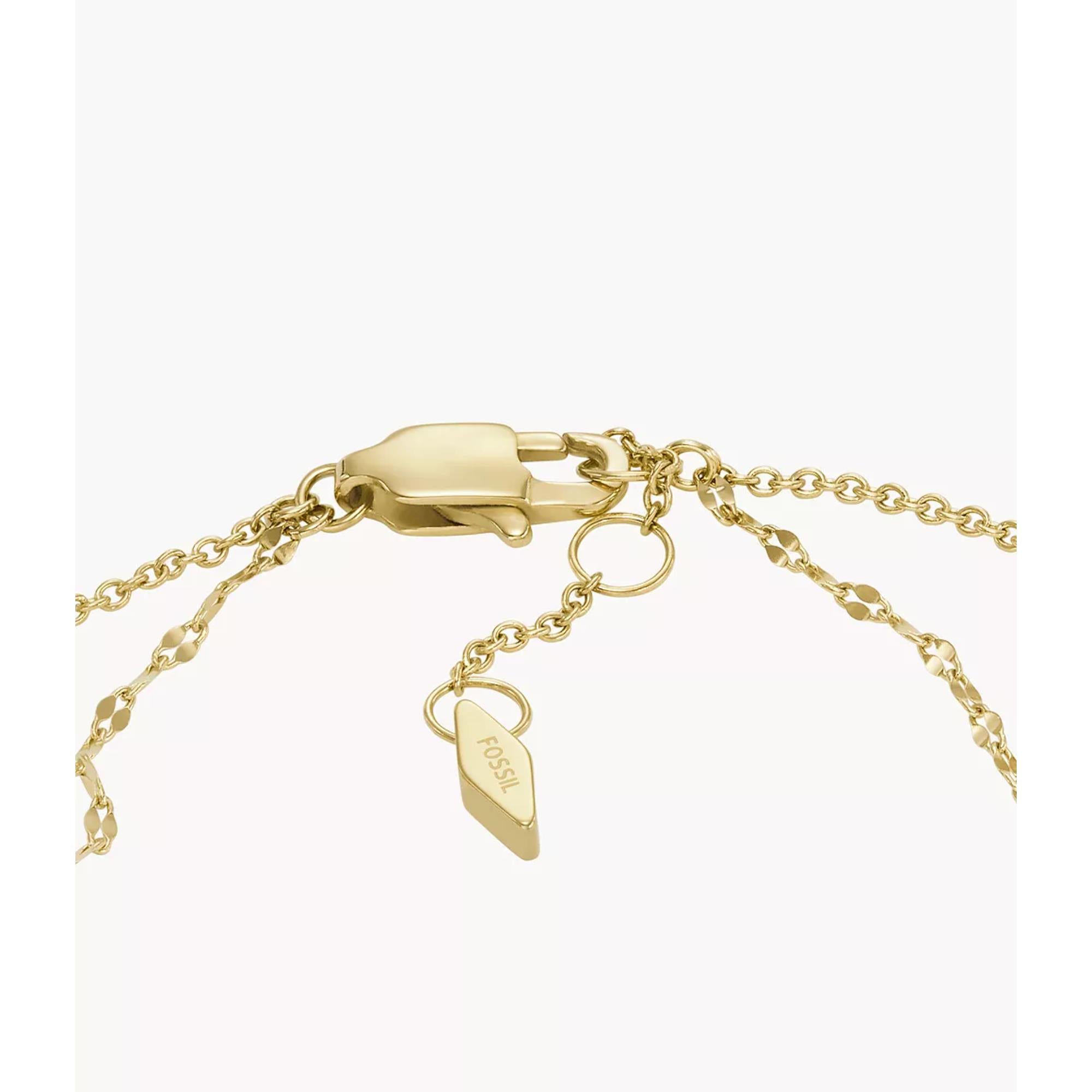 Fossil Teardrop White Mother-of-Pearl Chain Ladies Bracelet JF04317710
