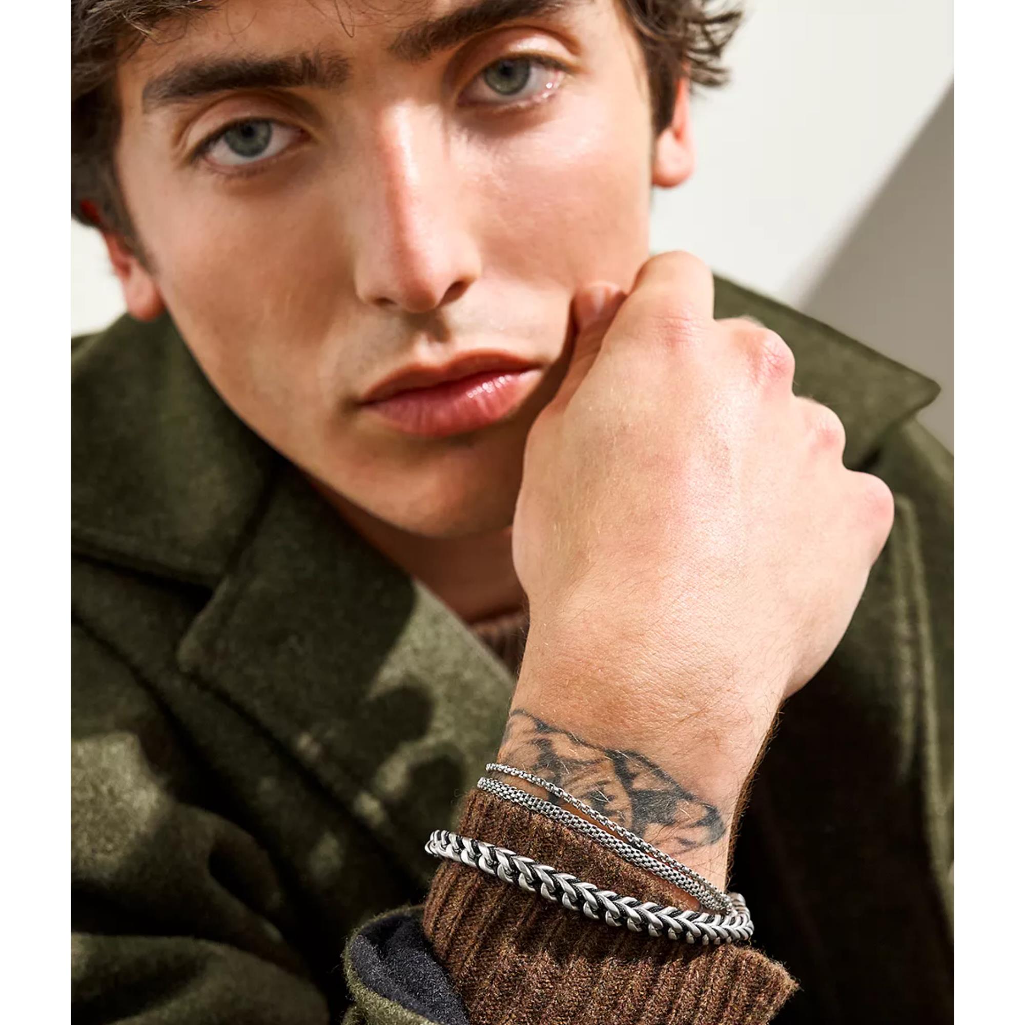 Skagen Tov Mesh Silver Stainless Steel Chain Men's Bracelet SKJM0235040