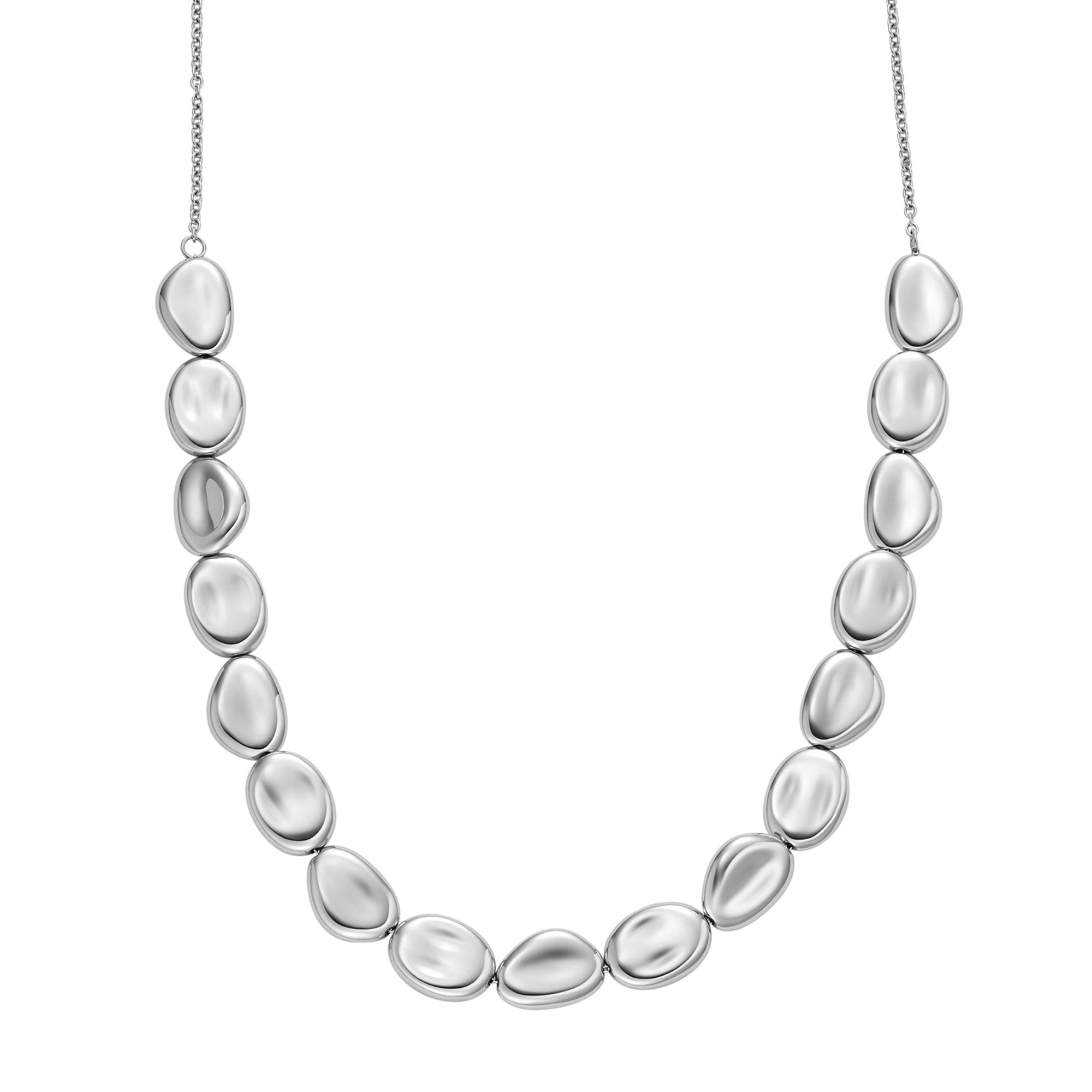 Skagen Anja Pebble Silver Stainless Steel Beaded Women's Necklace SKJ1851040
