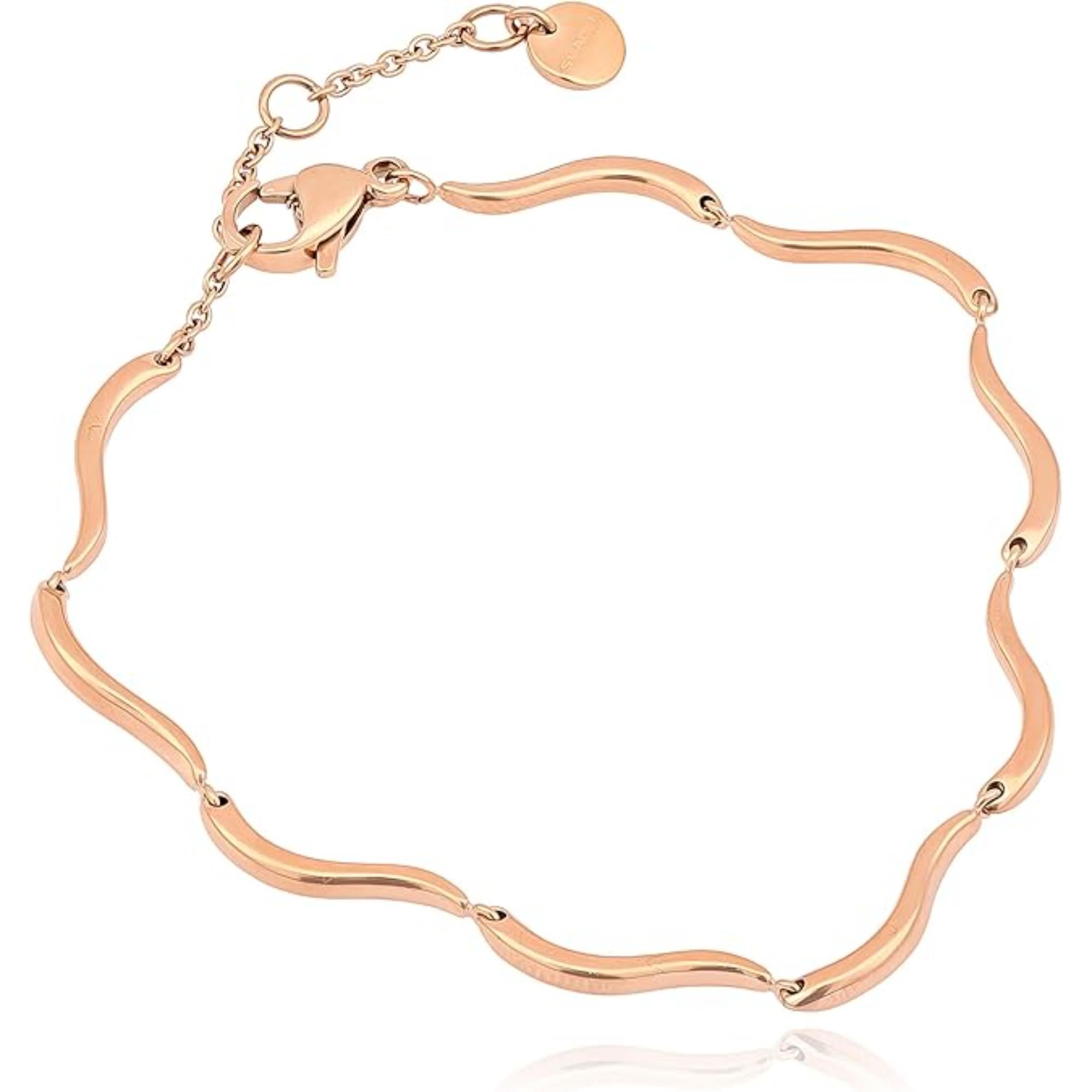 Skagen Kariana Waves Rose Gold-Tone Stainless Steel Chain Women's Bracelet SKJ1787791