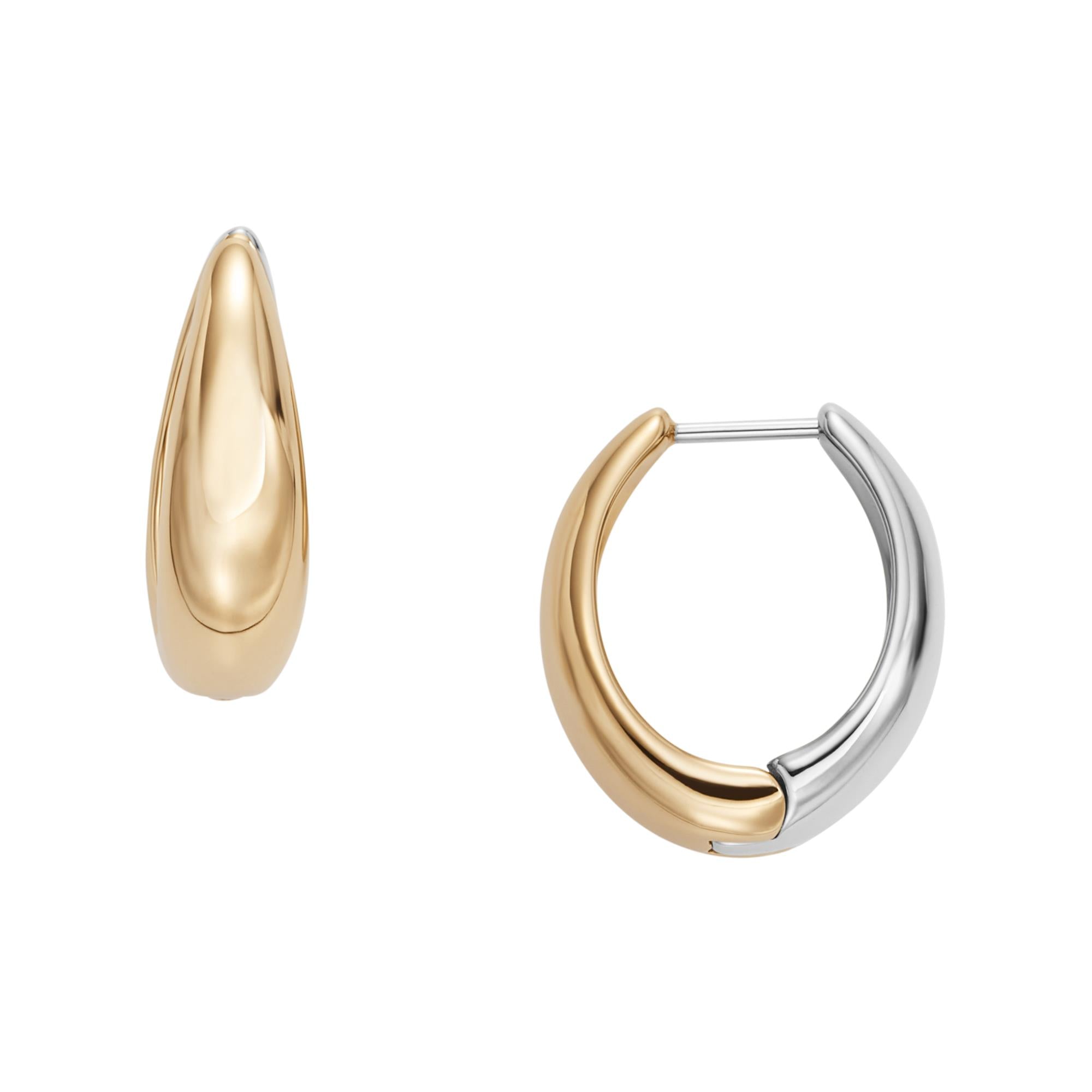 Skagen Linje Modern Two-Tone Stainless Steel Hoop Women's Earrings SKJ1819998
