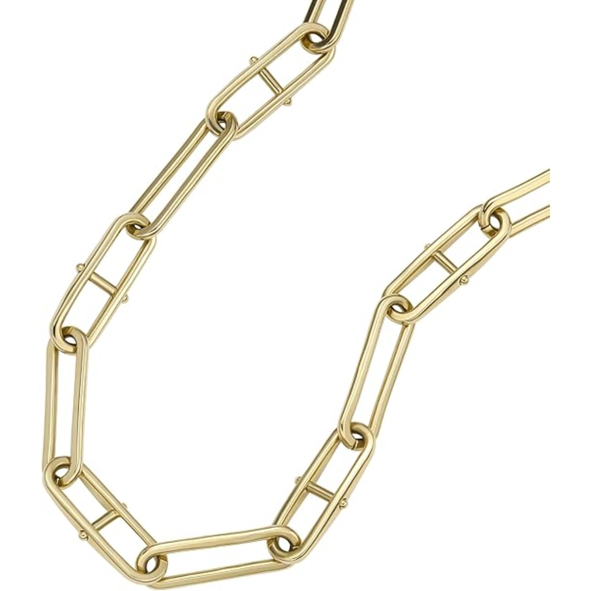 Fossil Heritage D-Link Gold-Tone Stainless Steel Chain Women's Necklace JF04102710