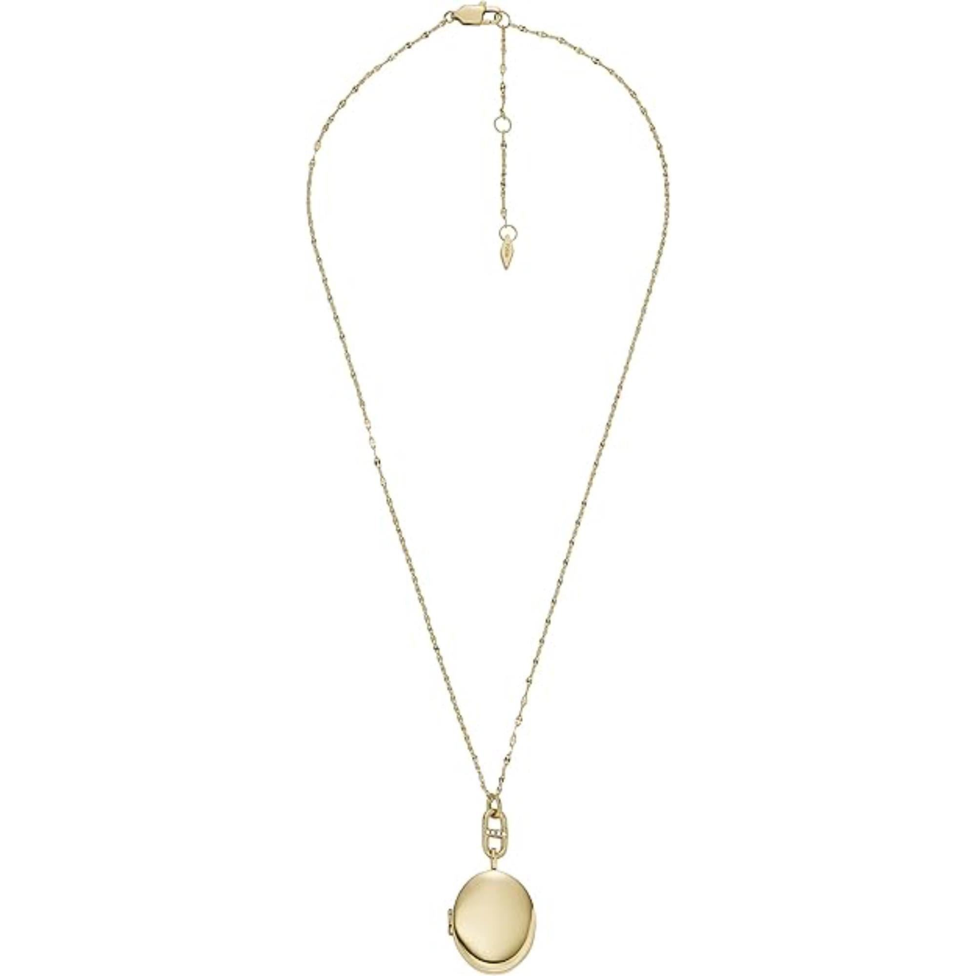 Fossil Heritage Locket Collection Gold-Tone Stainless Steel Chain Women's Necklace JF04426710
