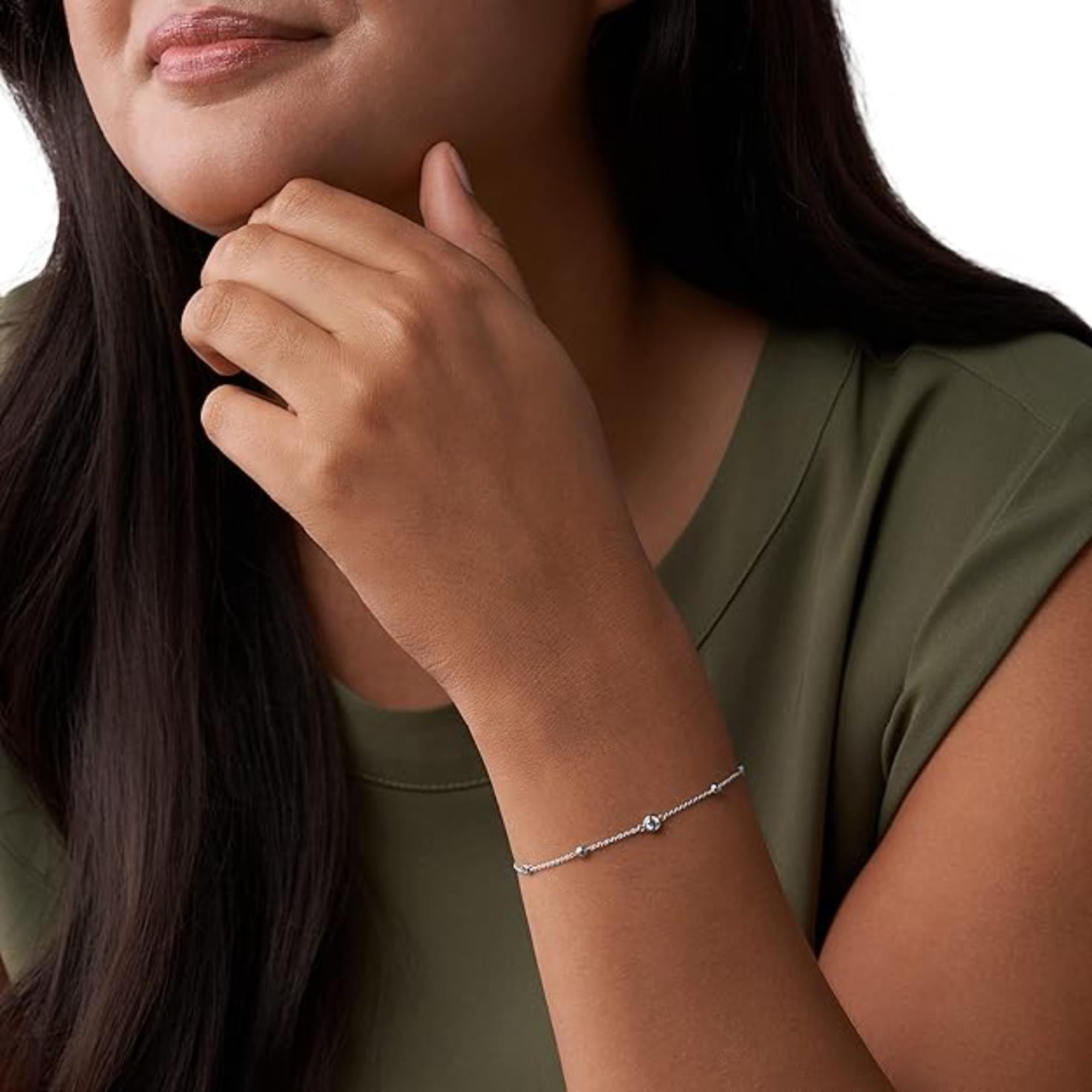 Fossil Sterling Glitz Sterling Silver Women's Bracelet JFS00452040