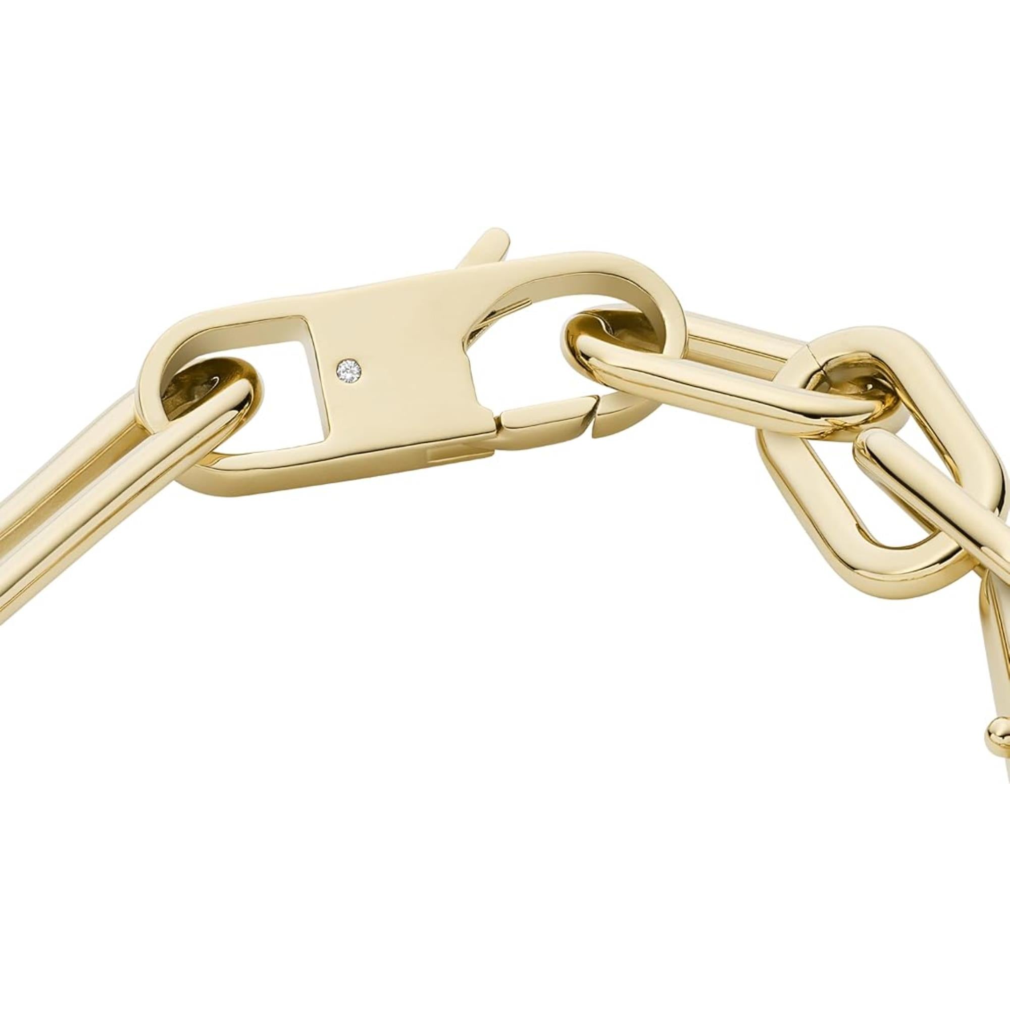 Fossil Heritage D-Link Gold-Tone Stainless Steel Chain Women's Bracelet JF04234710