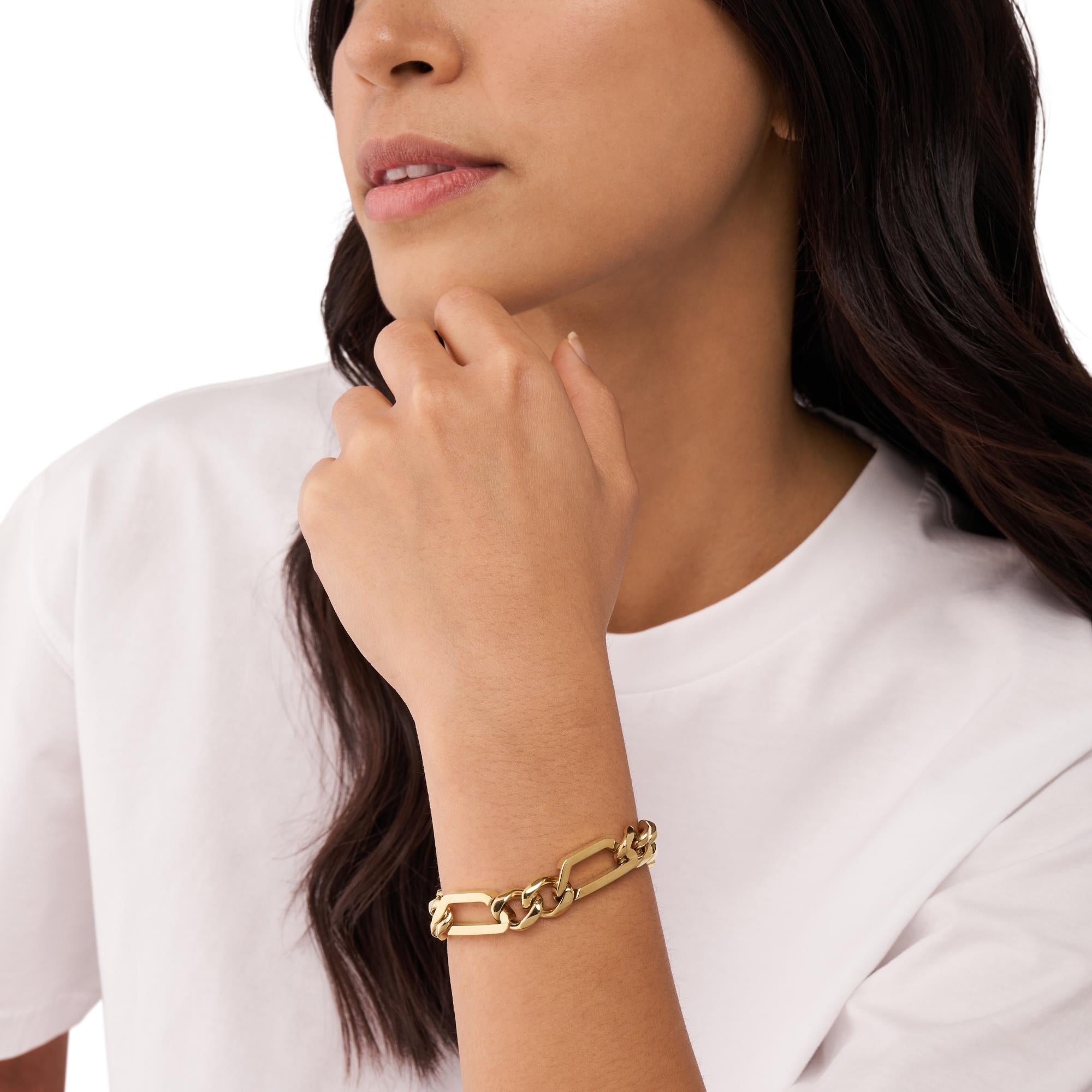 Diesel Gold-Tone Stainless Steel Chain Unisex Bracelet DX1471710