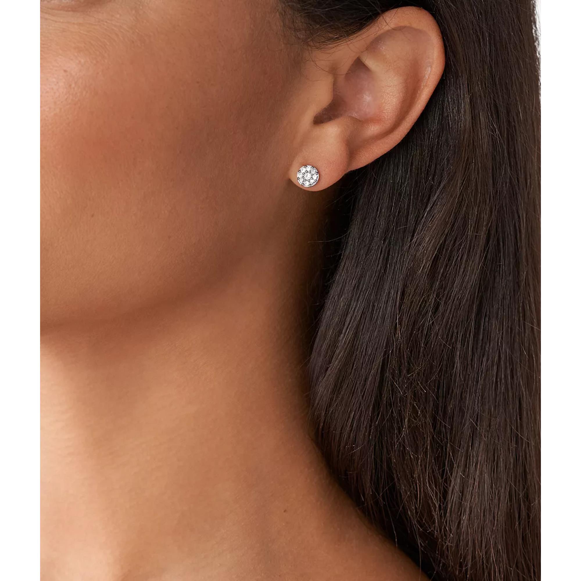 Fossil Sadie Disc Silver-Tone Stainless Steel Stud Women's Earrings JF00828040