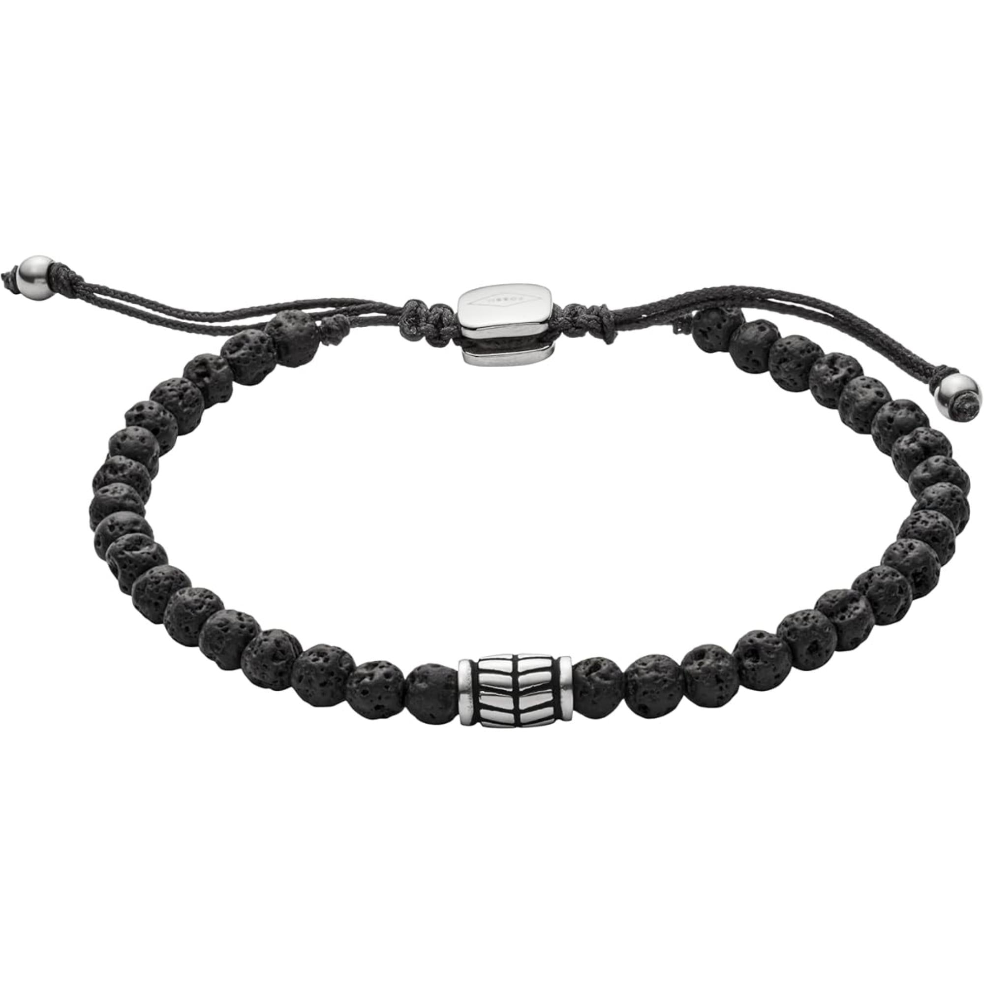 Fossil Black Semi-Precious Men's Bracelet JF02887040