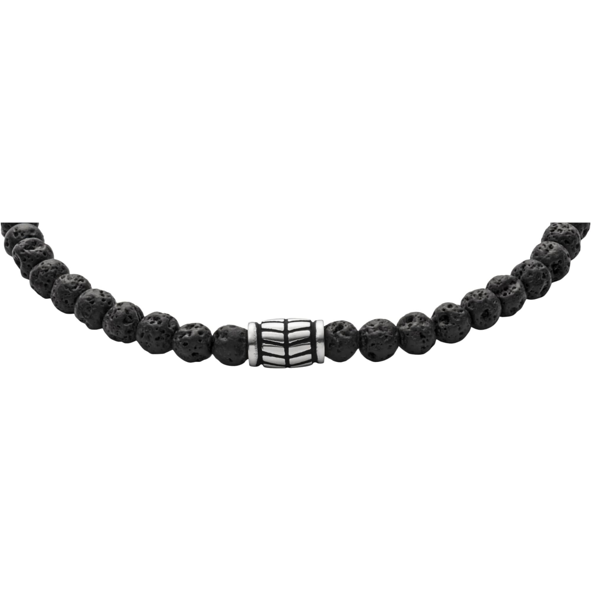 Fossil Black Semi-Precious Men's Bracelet JF02887040