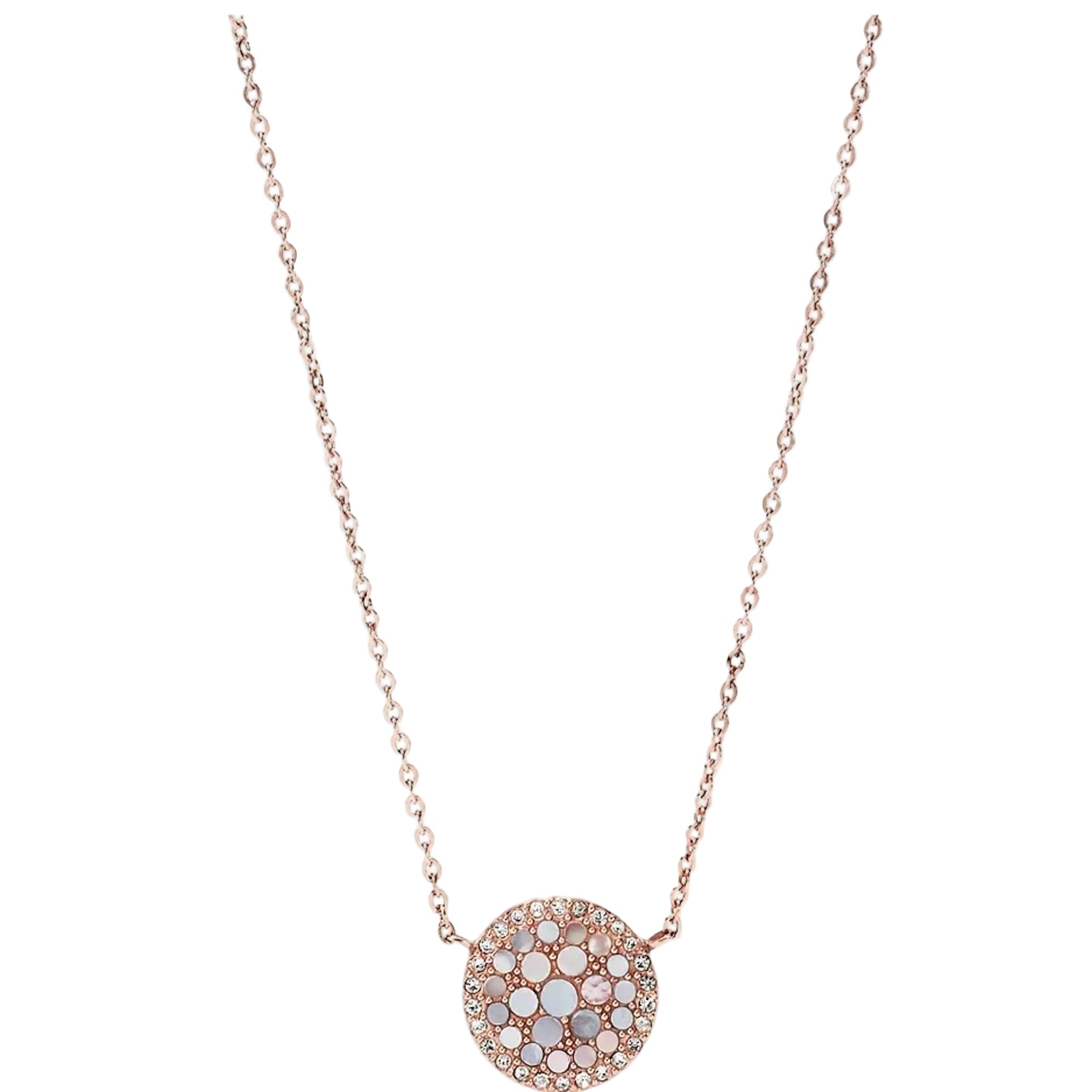 Fossil Pearl Disc Rose-Gold-Tone Women's Necklace JF01740791