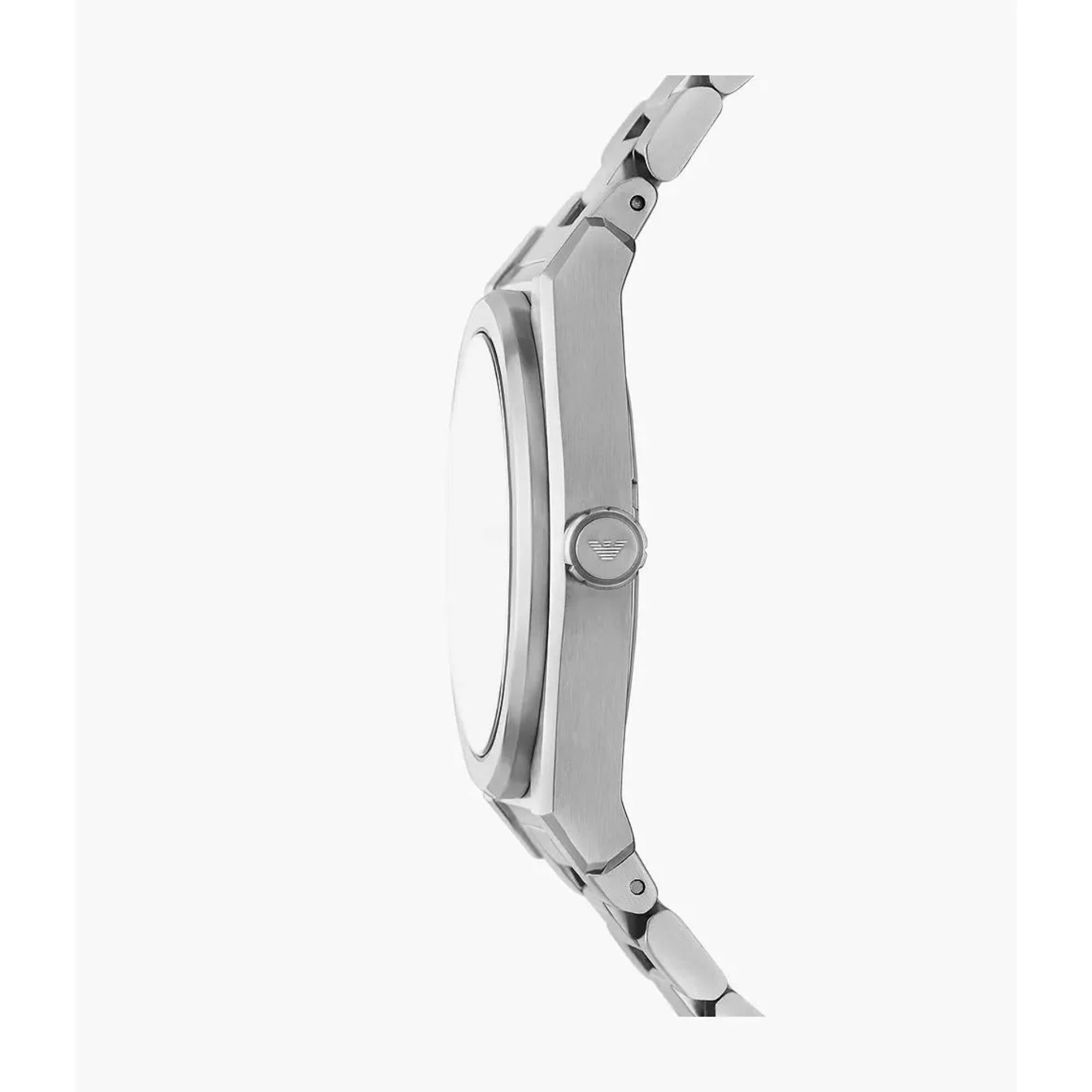 Emporio Armani Gianni T-Bar 41mm Black Dial Steel Mens Quartz Watch AR11622