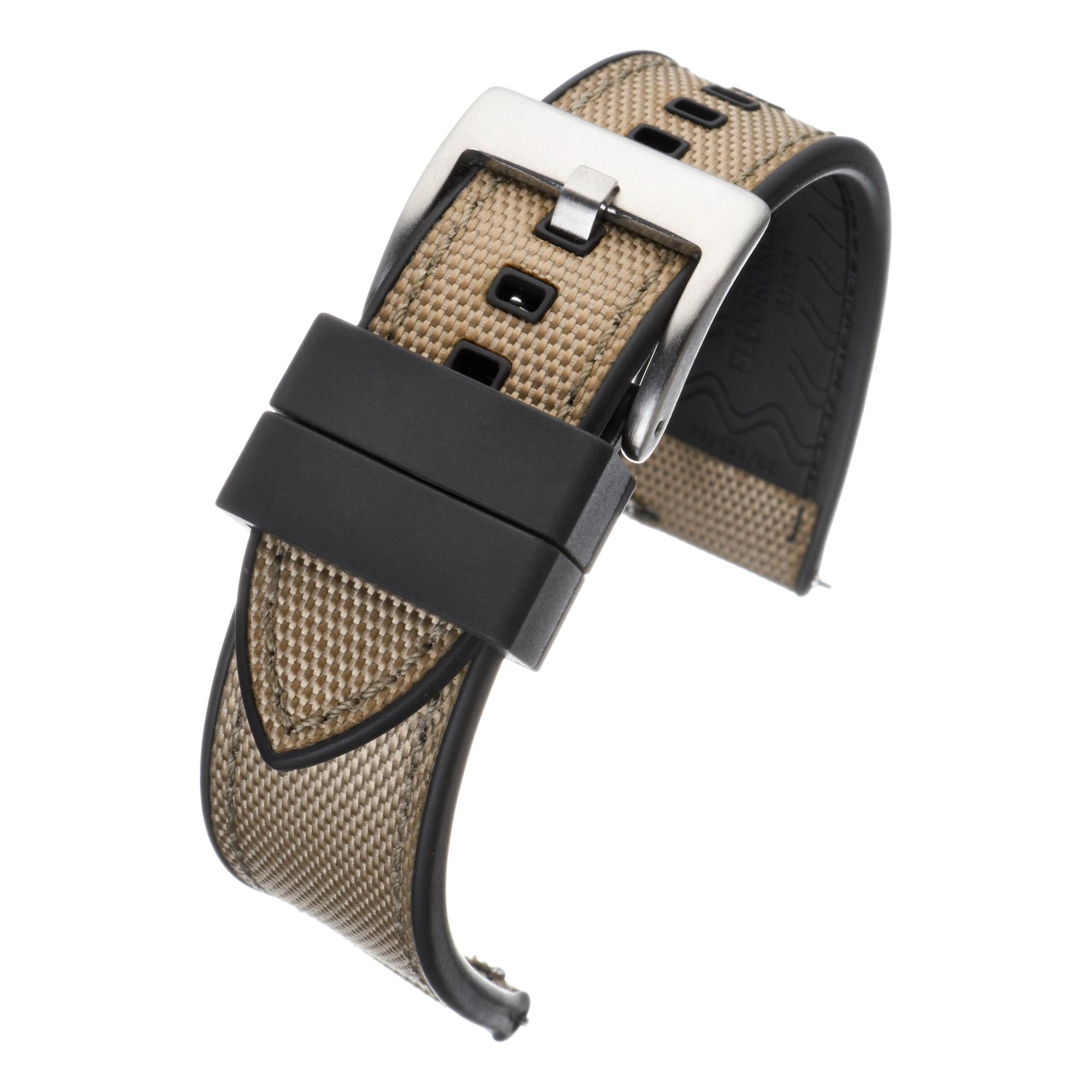 LBS Cream/Black Premium Sailcloth Hybrid Men's Watch Strap WS200/20