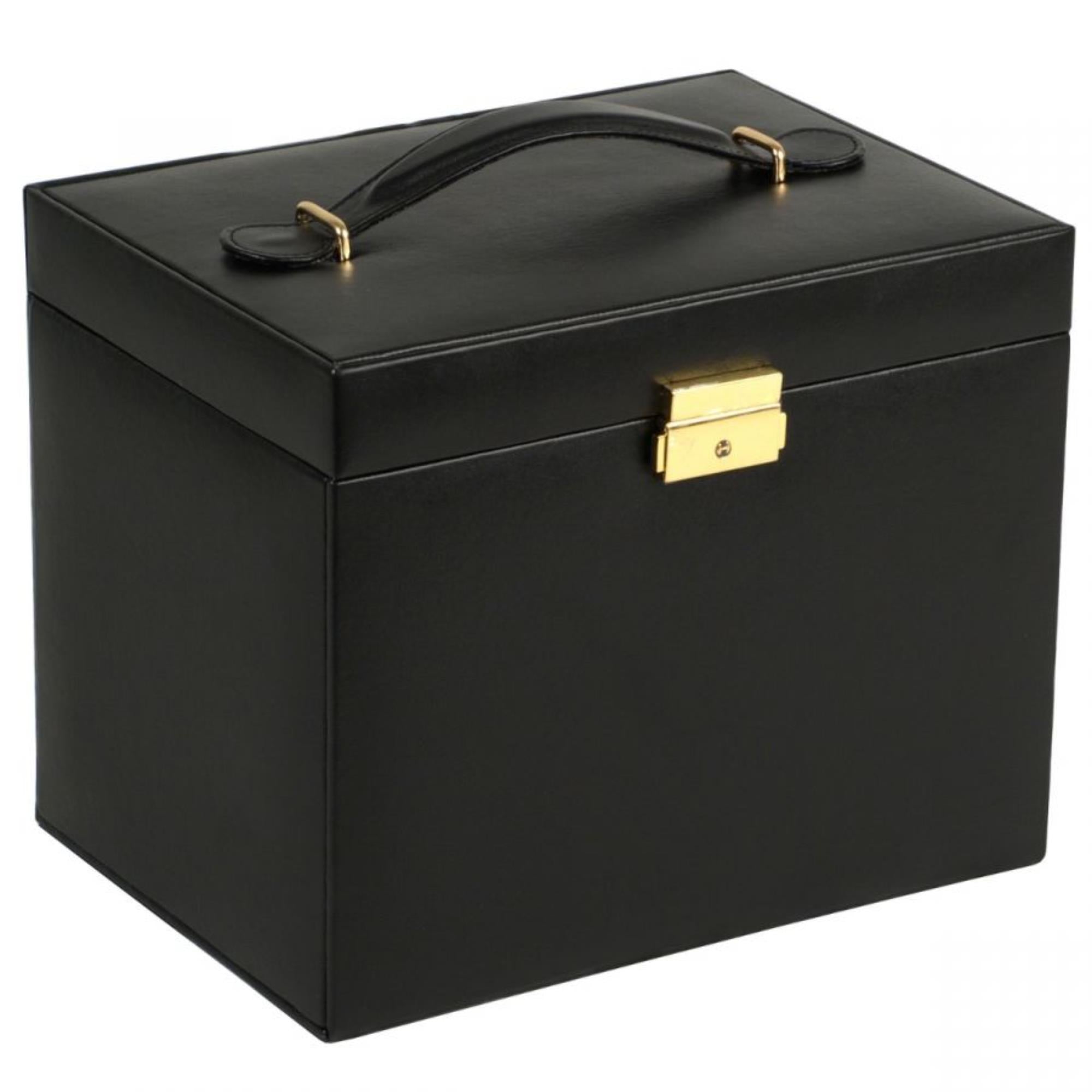 WOLF Heritage Small Jewelry Box Black Leather 280102