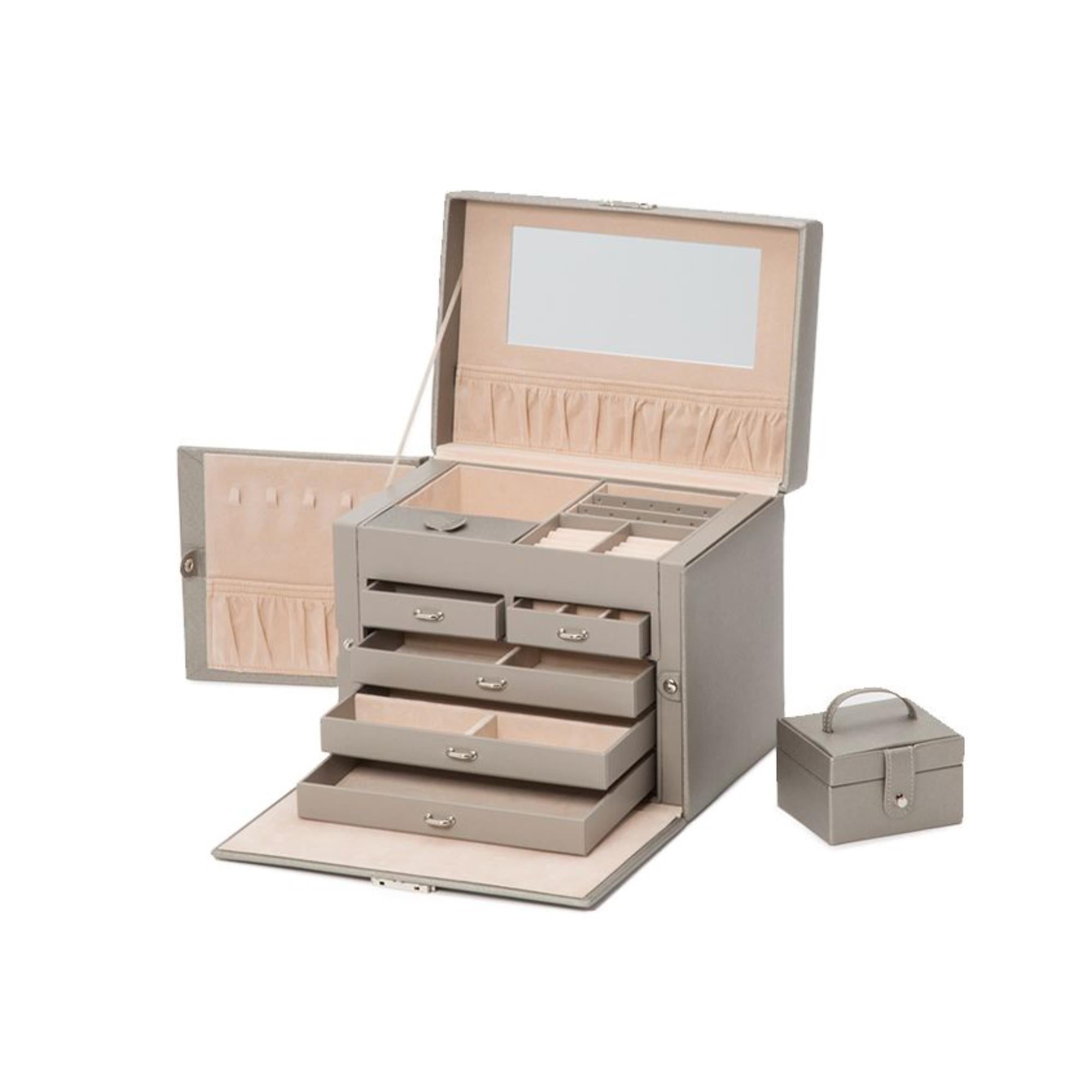 WOLF Heritage Medium Jewelry Box Tan Leather 280134