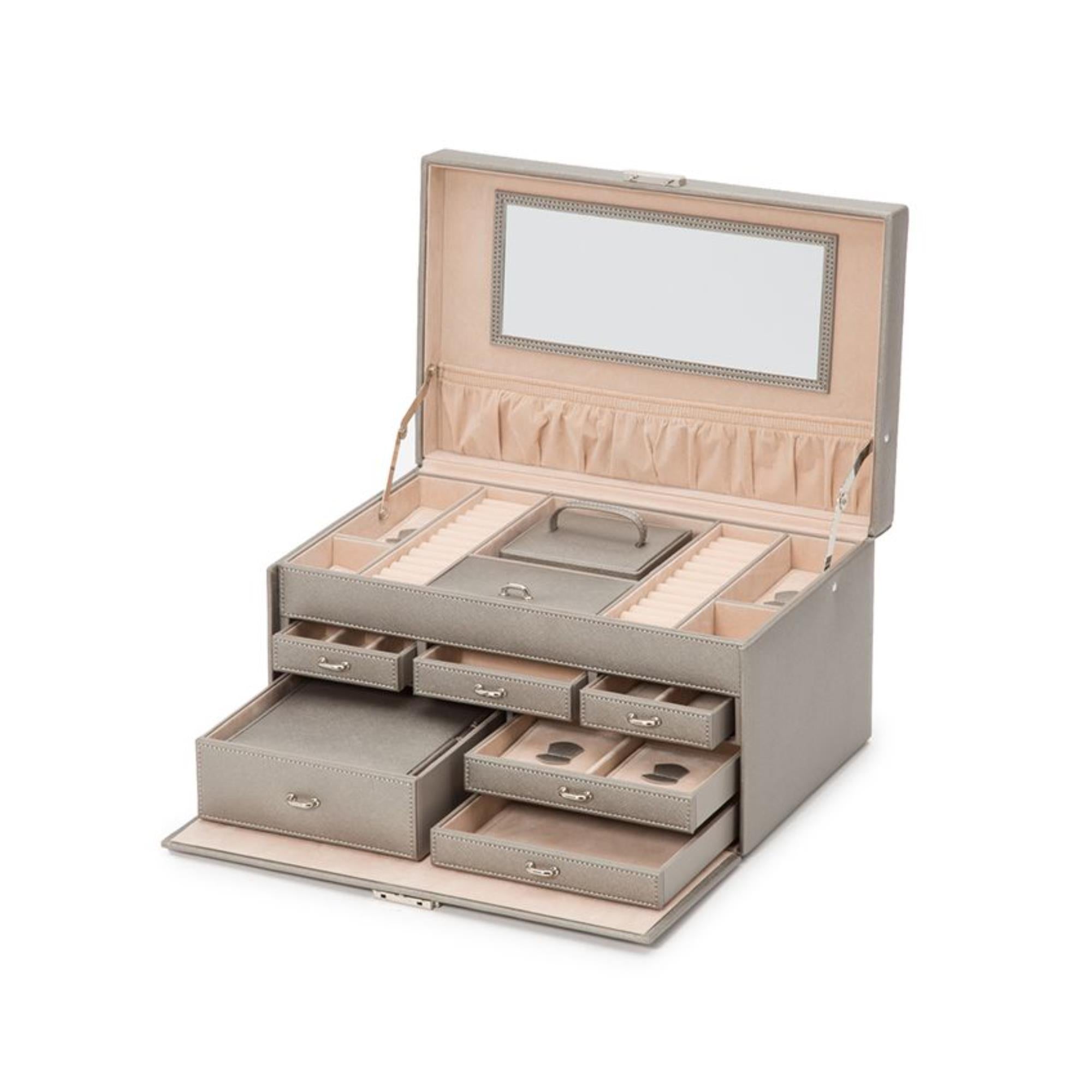 WOLF Heritage Large Jewelry Box Tan Leather 280234