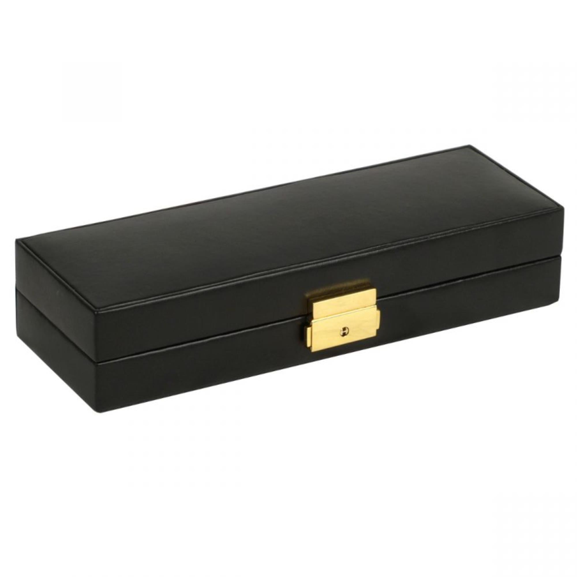 WOLF Heritage Safe Deposit Black Leather 280302