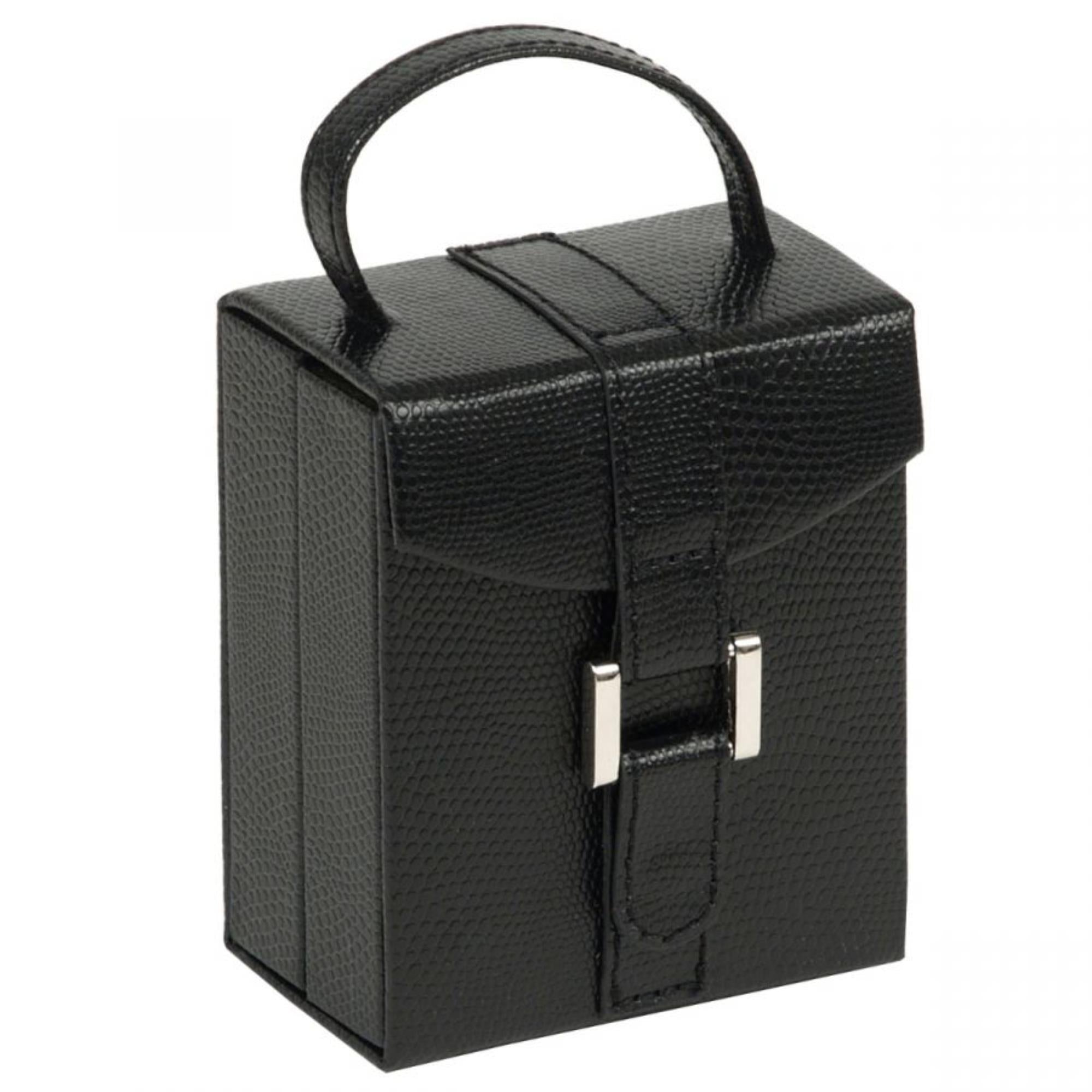 WOLF Heritage Fold-Out Jewelry Box Black Leather 281202
