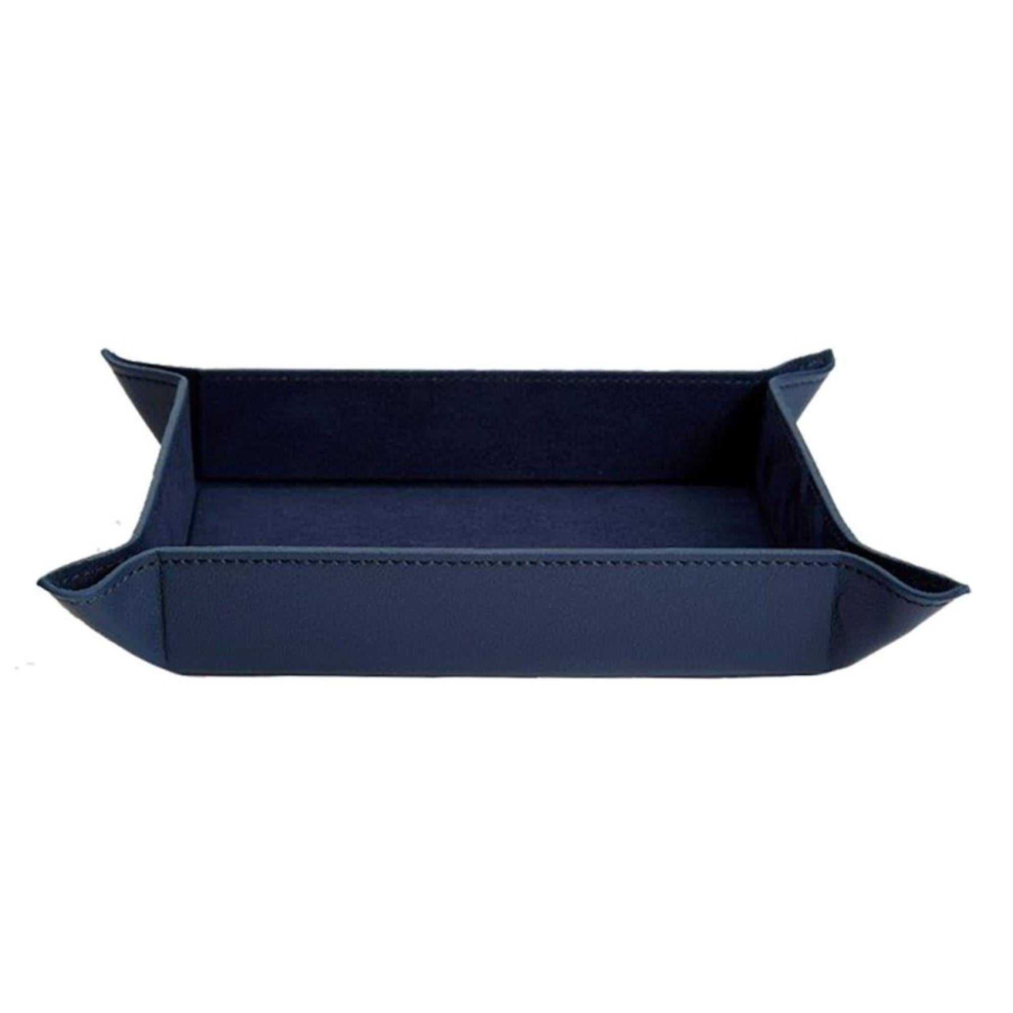 WOLF Heritage Coin Tray Navy Leather 290017