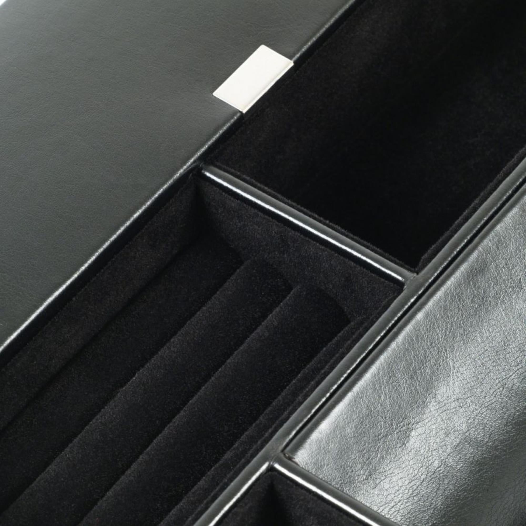 WOLF Heritage Valet Tray Black Leather 290402