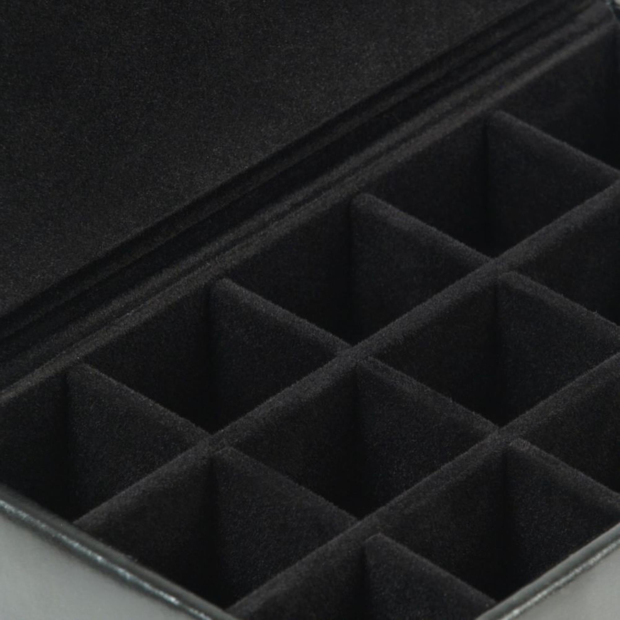 WOLF Heritage 15-Piece Cufflink Box Black Leather 290502