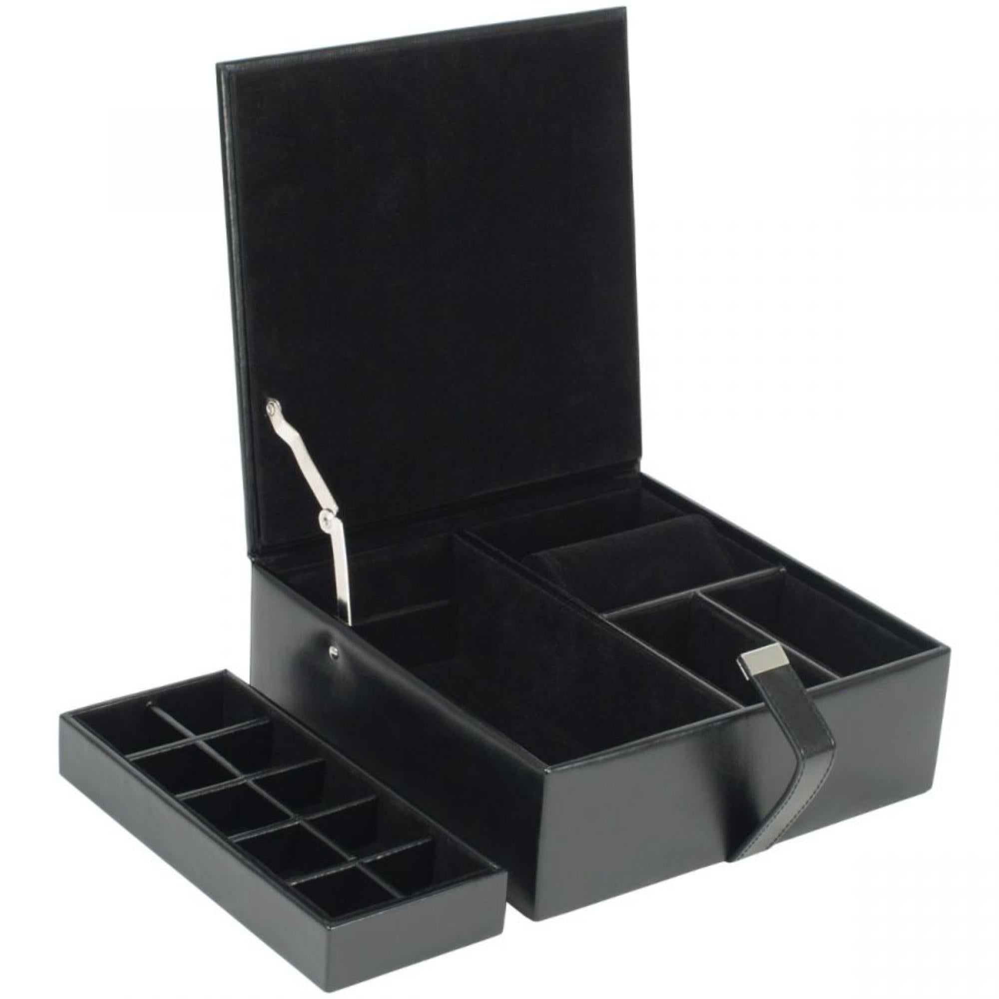 WOLF Heritage Large Valet Case Black Leather 290702
