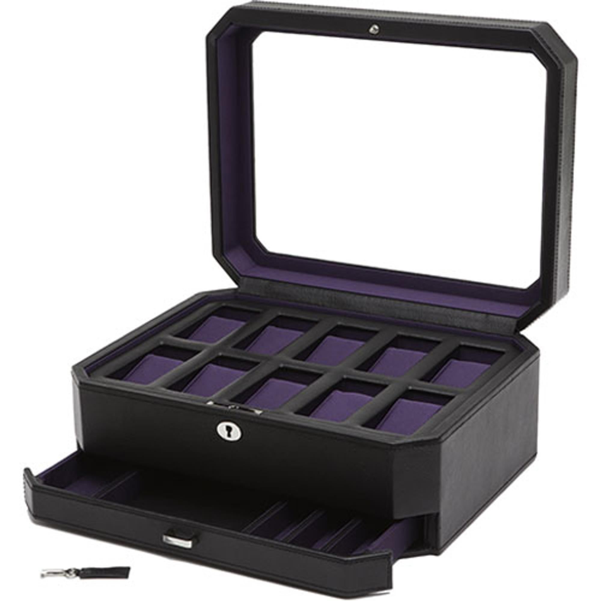 WOLF Windsor Black & Purple Watch Box 458603