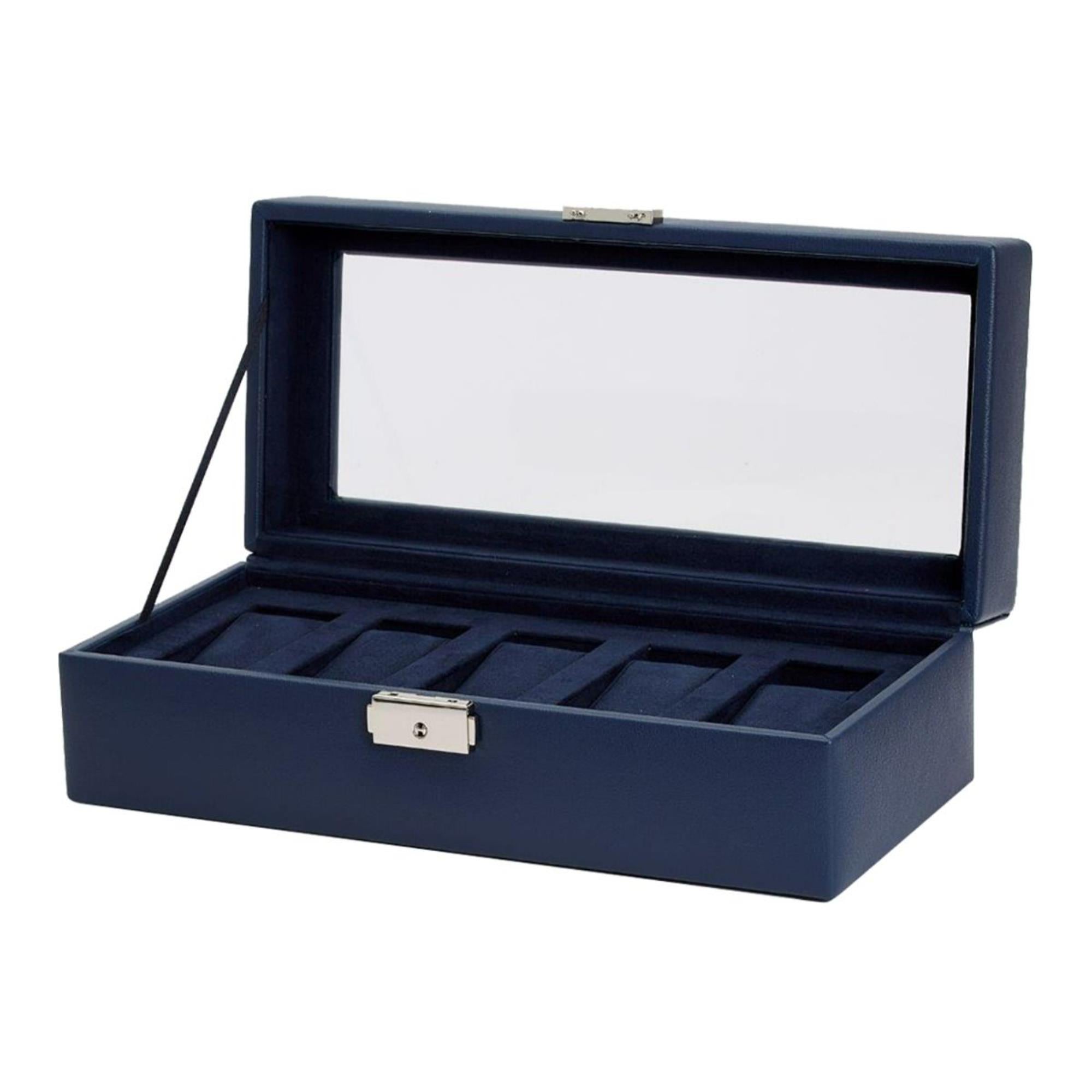 WOLF Heritage 5-Piece Watch Box Navy 995117