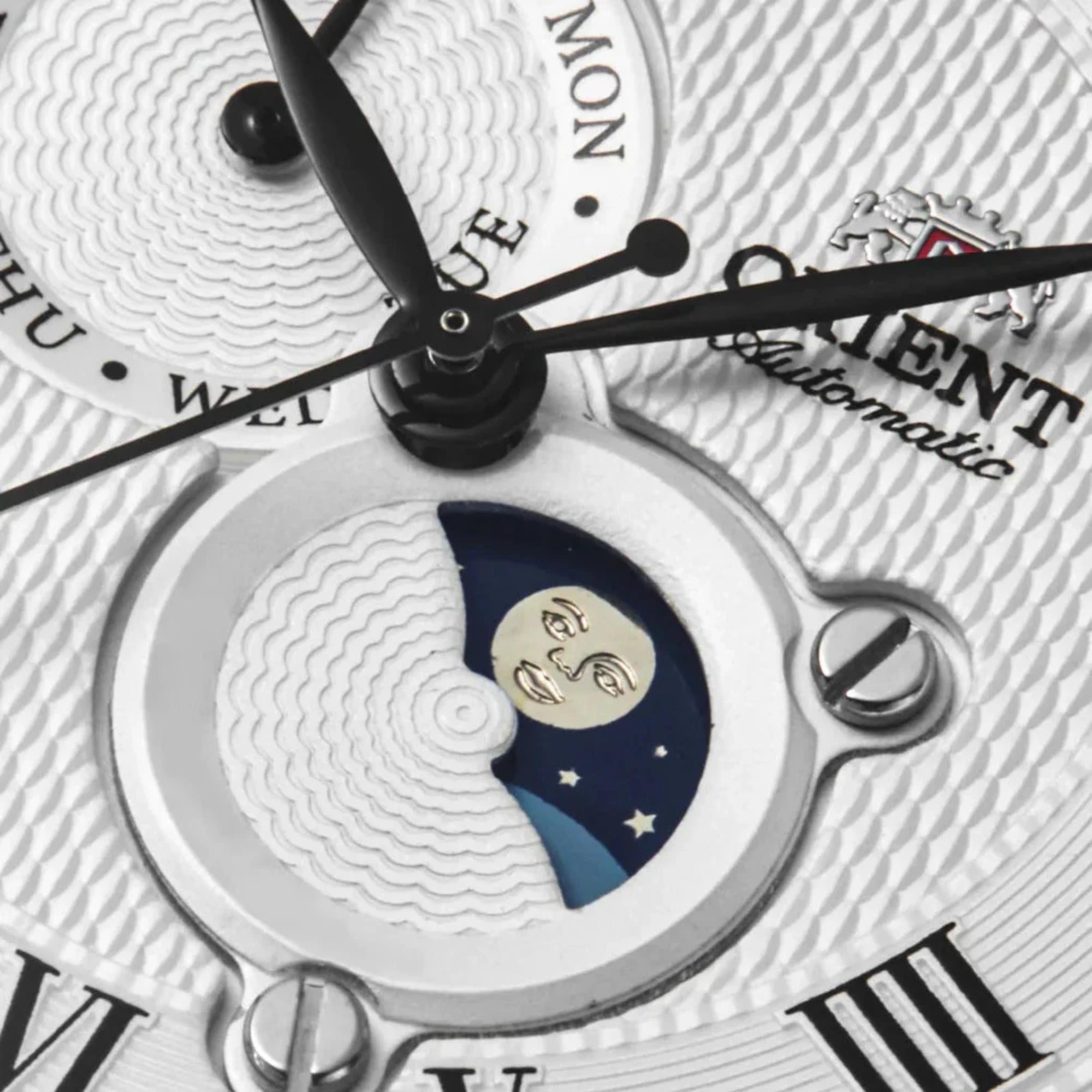 Orient Sun and Moon White Dial Leather Strap Men's Watch RA-AK0008S30B