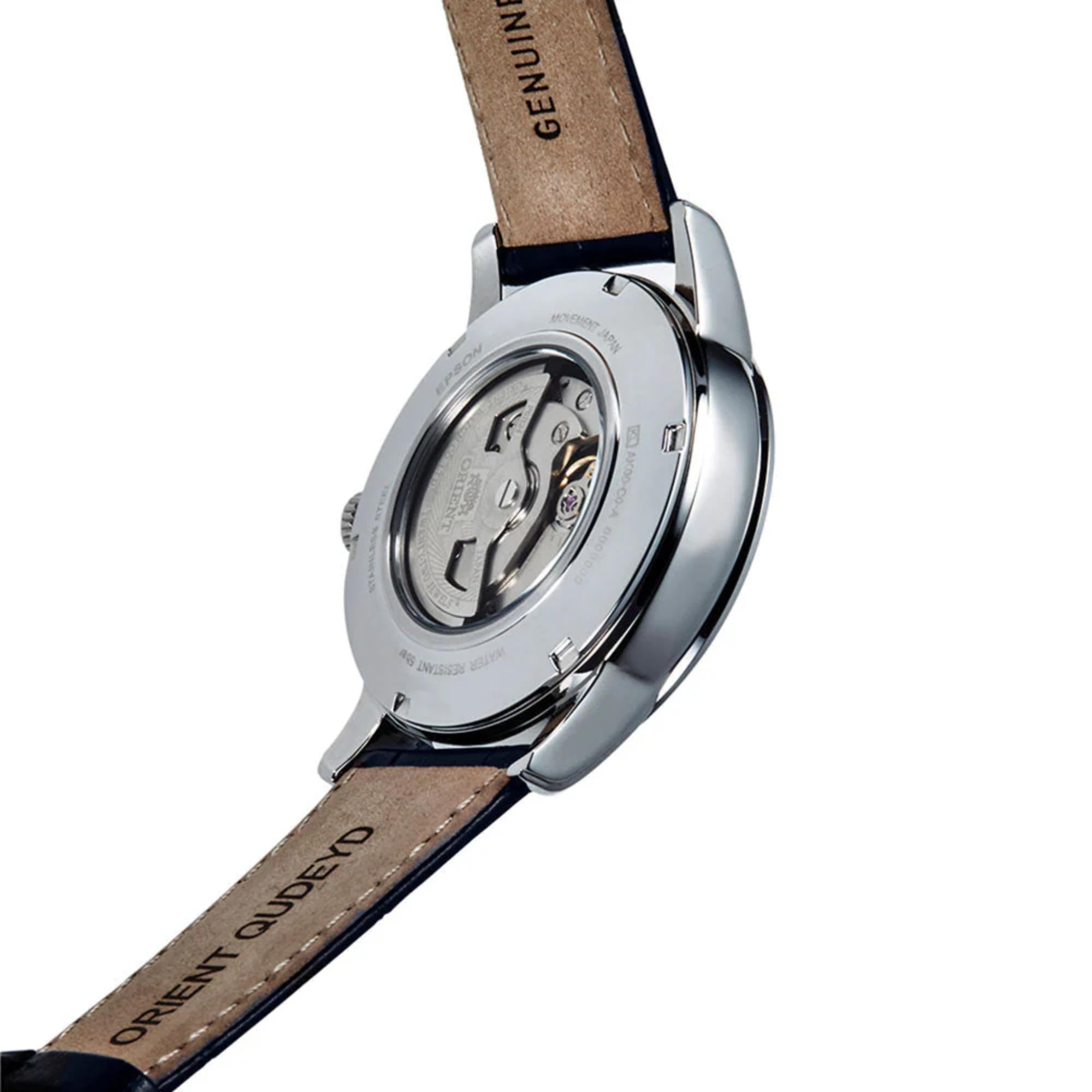 Orient Sun and Moon White Dial Leather Strap Men's Watch RA-AK0008S30B