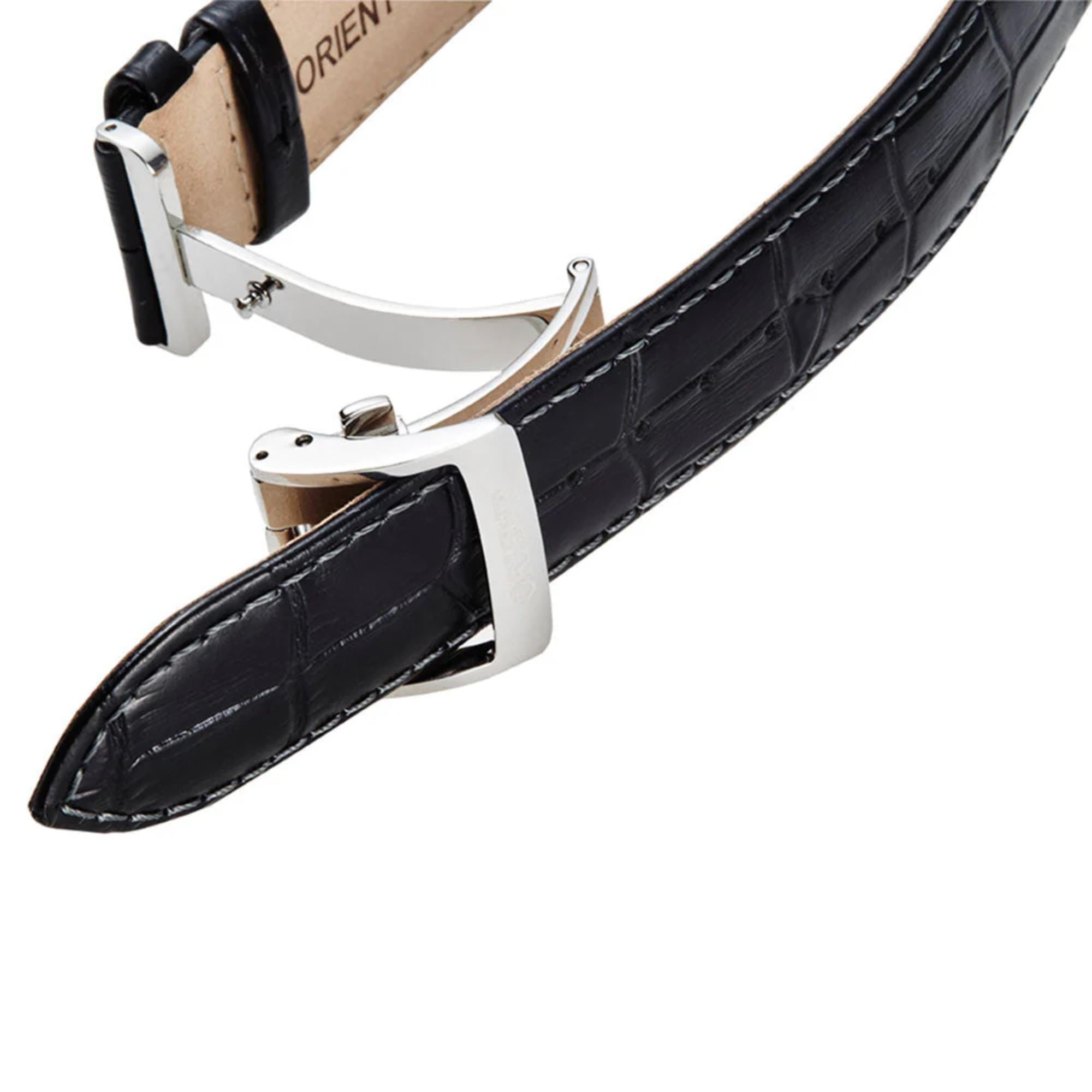 Orient Sun and Moon White Dial Leather Strap Men's Watch RA-AK0008S30B