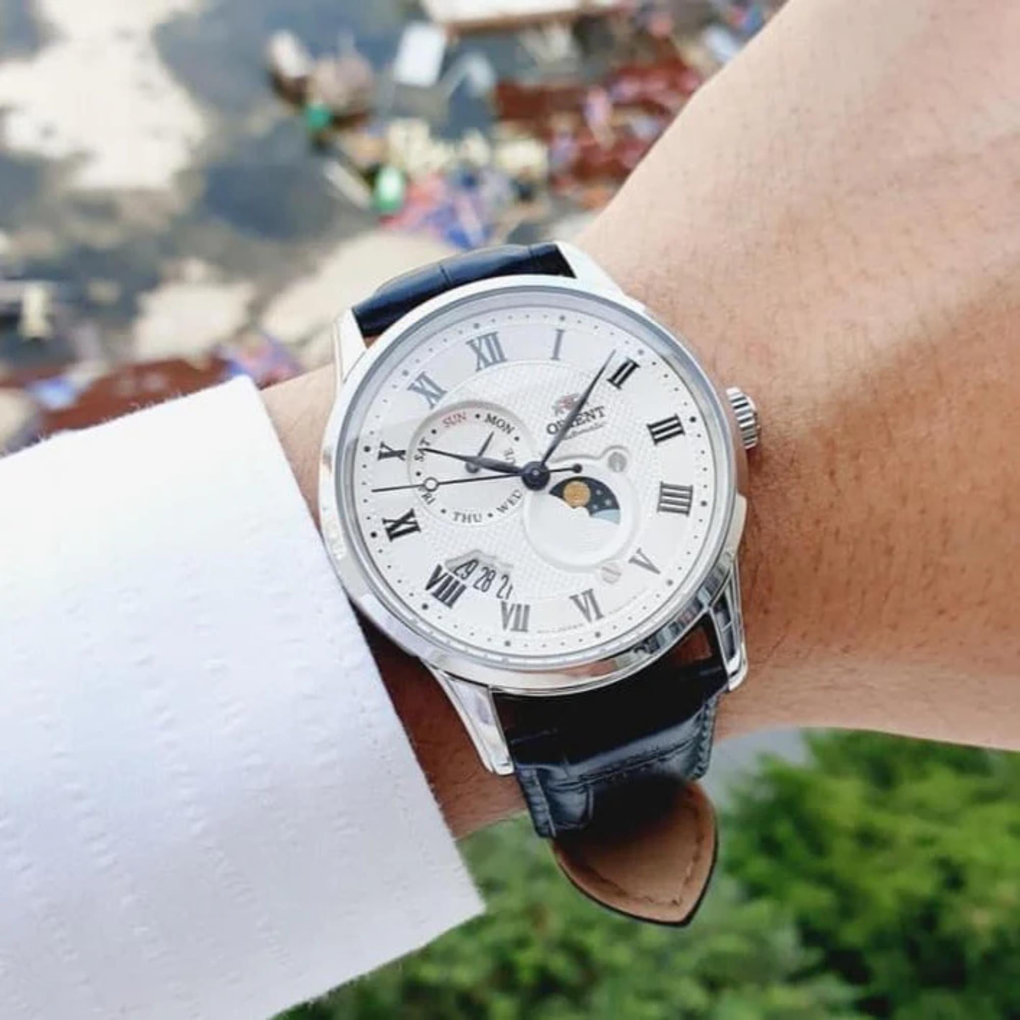 Orient Sun and Moon White Dial Men's Watch RA-AK0008S30B