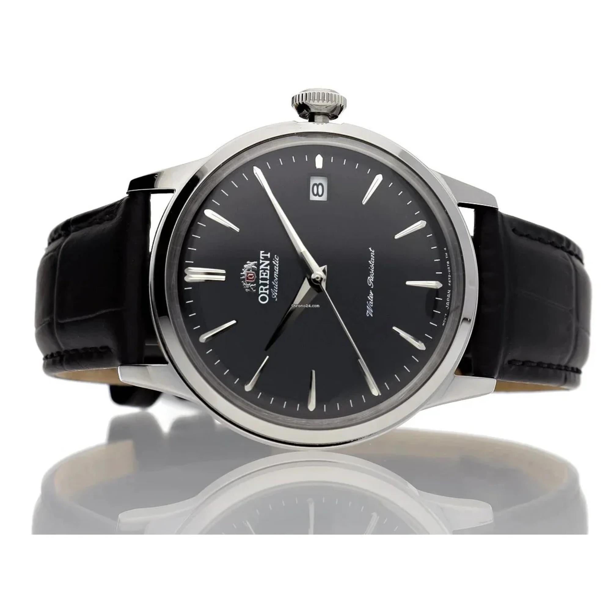 Orient Bambino Mechanical Black Dial Leather Strap Unisex Watch RA-AC0M02B30B
