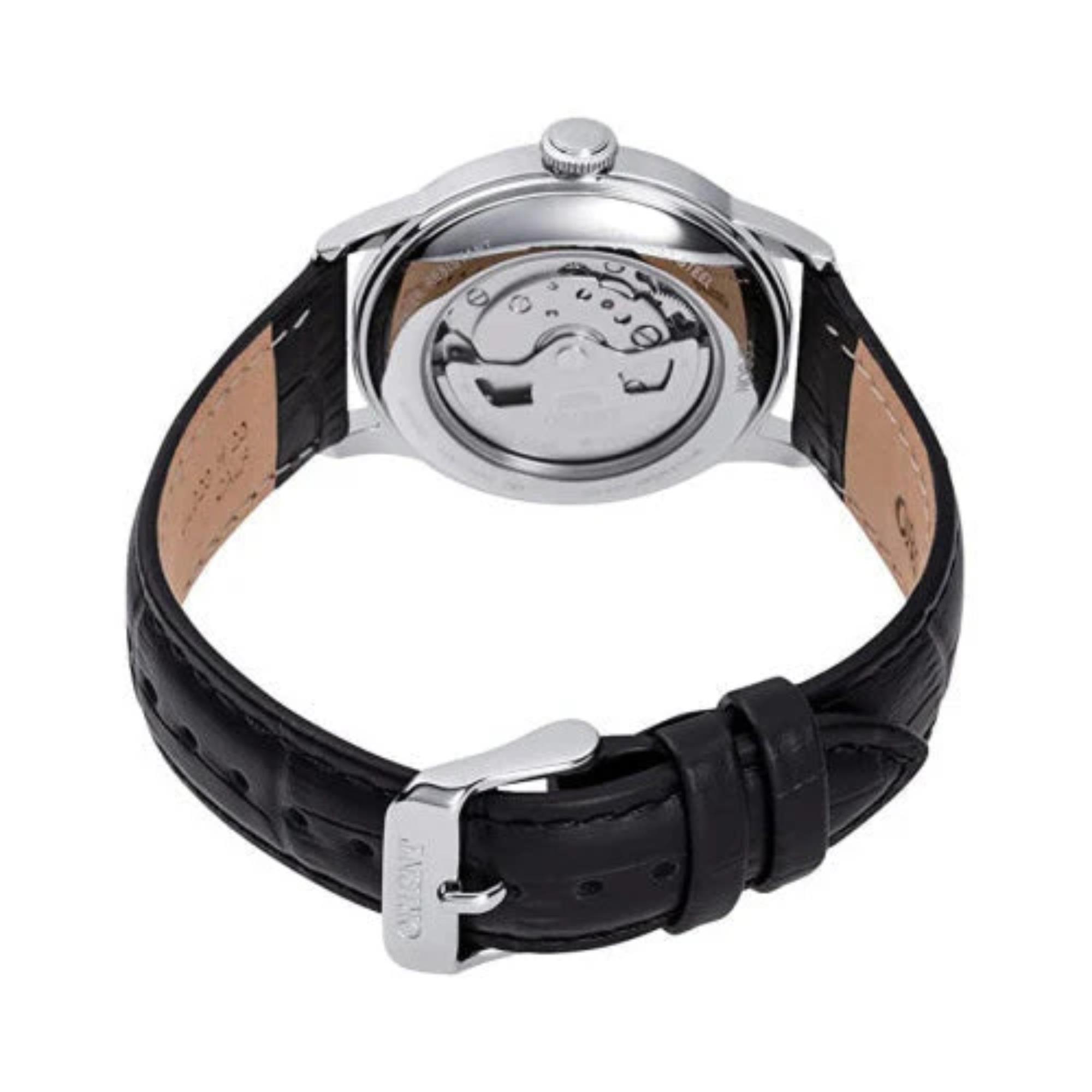 Orient Bambino Mechanical Black Dial Leather Strap Unisex Watch RA-AC0M02B30B