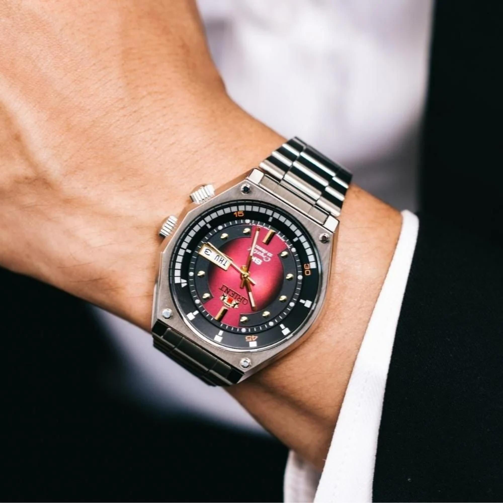 Orient Neo-70’s Red Dial Stainless Steel Mechanical Men’s Watch RA-AA0B02R39B