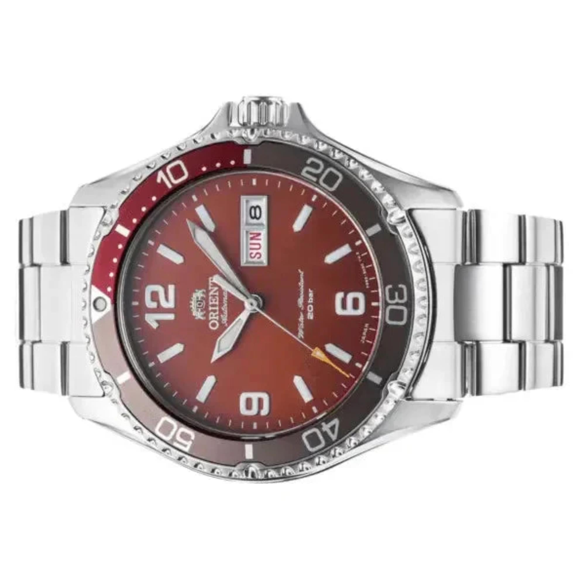 Orient Mako 2023 Automatic Red Dial Steel Strap Men’s Watch RA-AA0820R39B