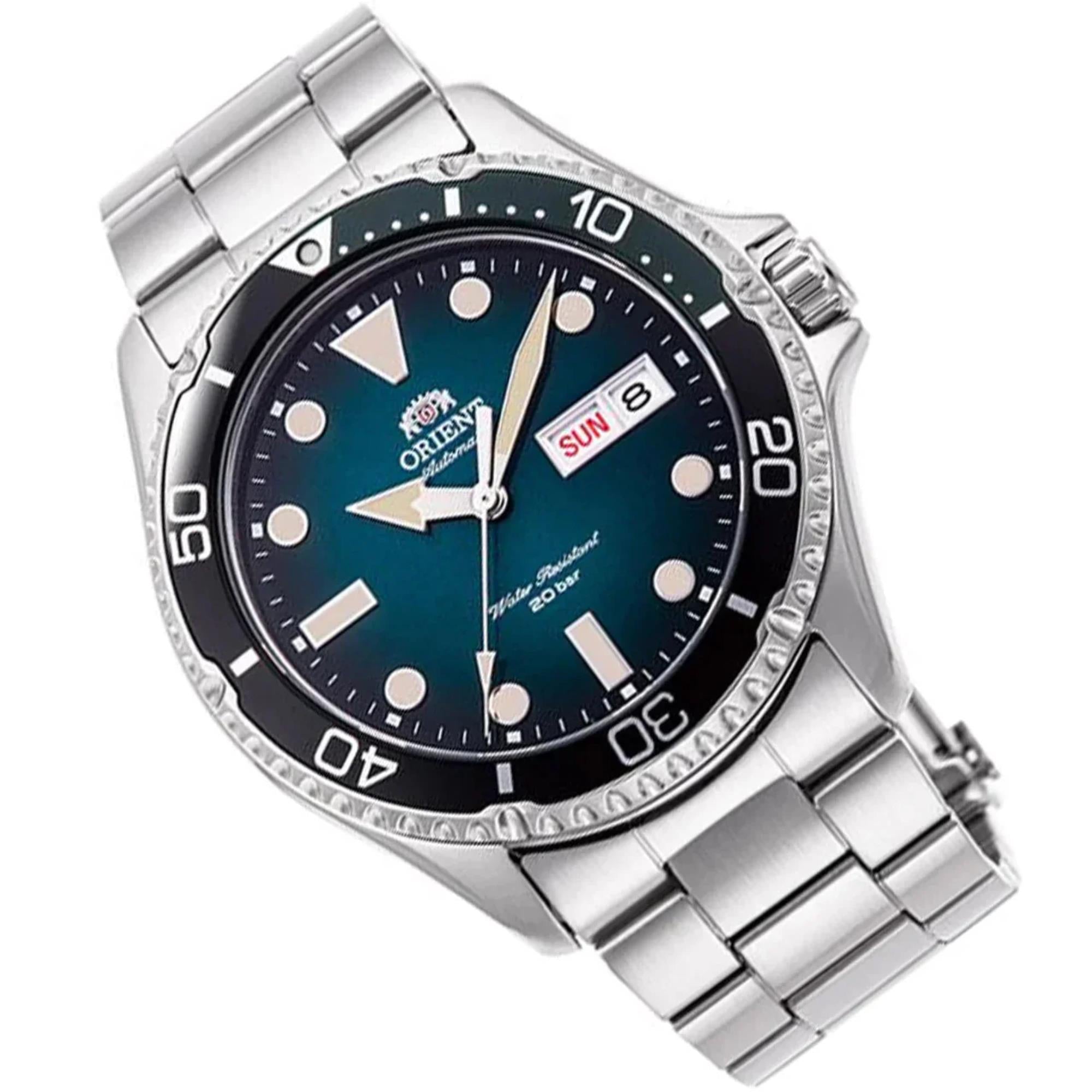 Orient Mako 42mm Green Dial Steel Mens Automatic Watch RA-AA0811E39B