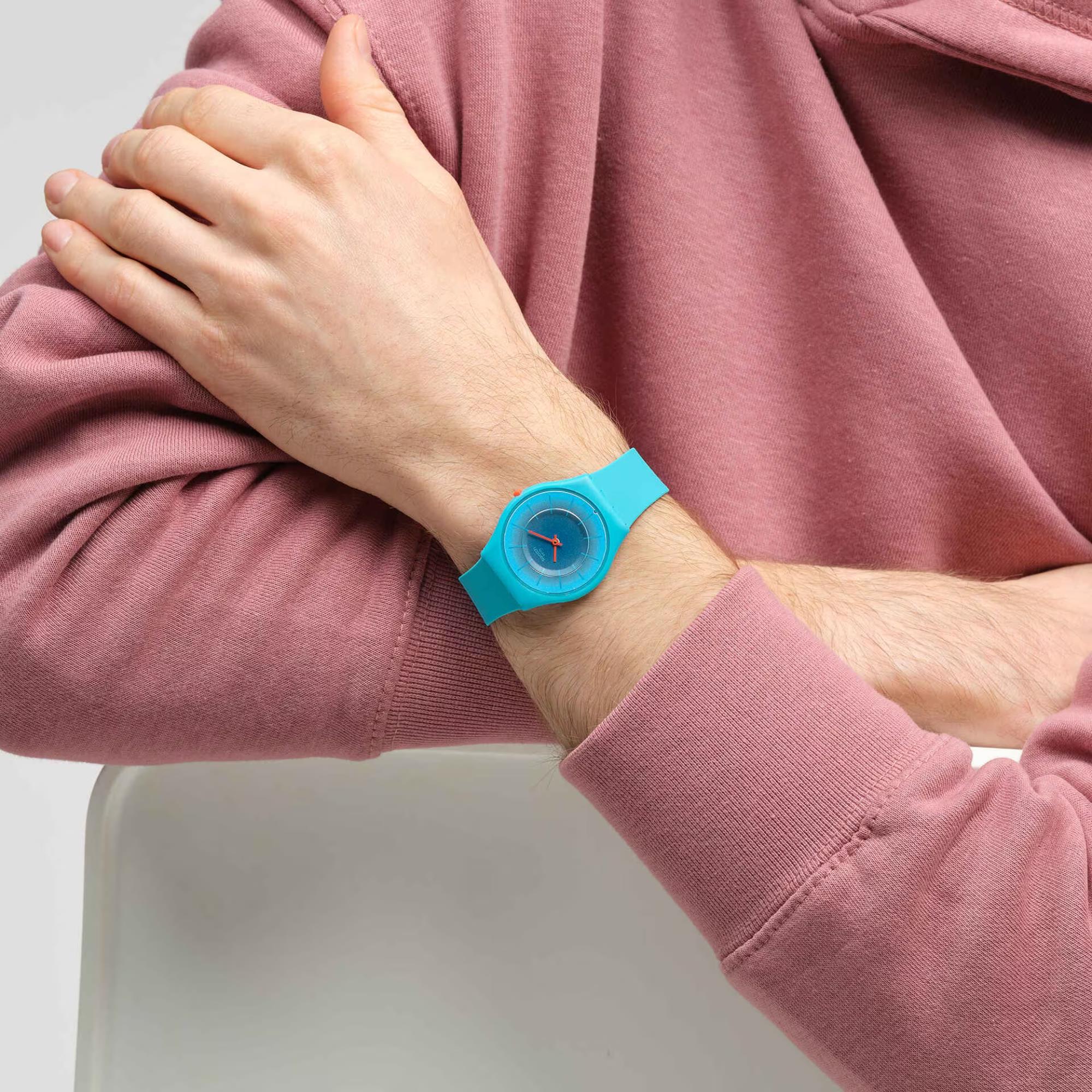 Swatch Skin Radiantly Teal Quartz Blue Dial Unisex Watch SS08N114