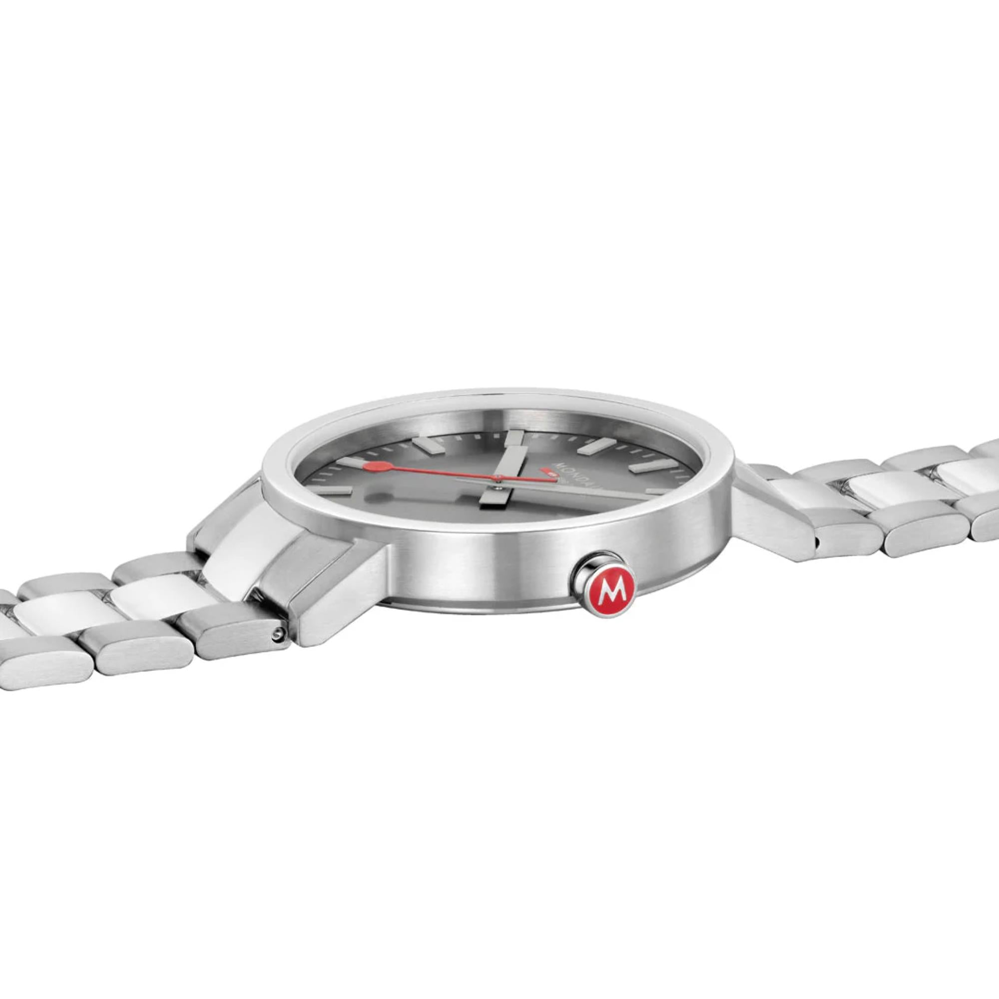 Mondaine Classic Quartz Stainless Steel Strap Grey Dial Unisex Watch A660.30360.81SBJ