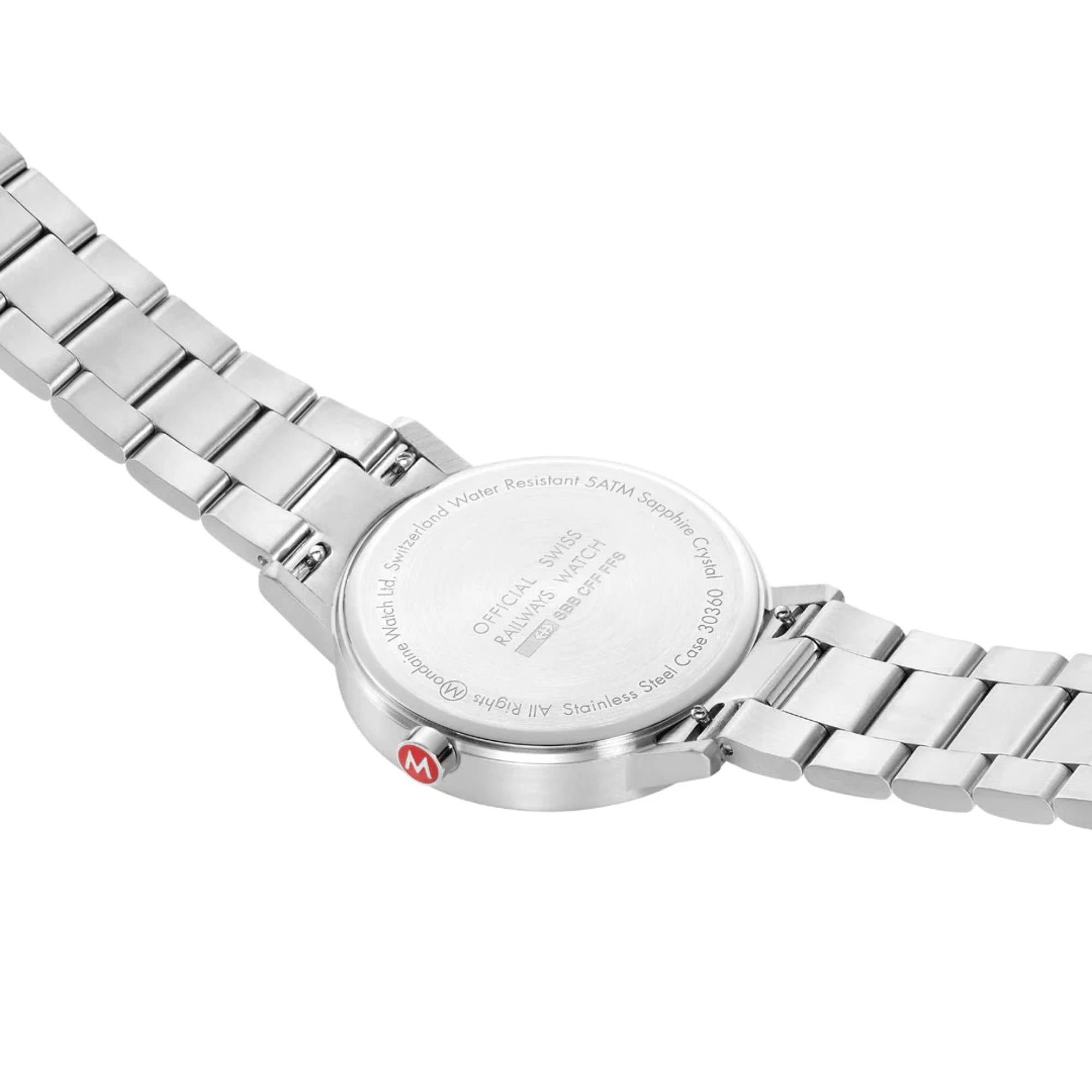 Mondaine Classic Quartz Stainless Steel Strap Grey Dial Unisex Watch A660.30360.81SBJ