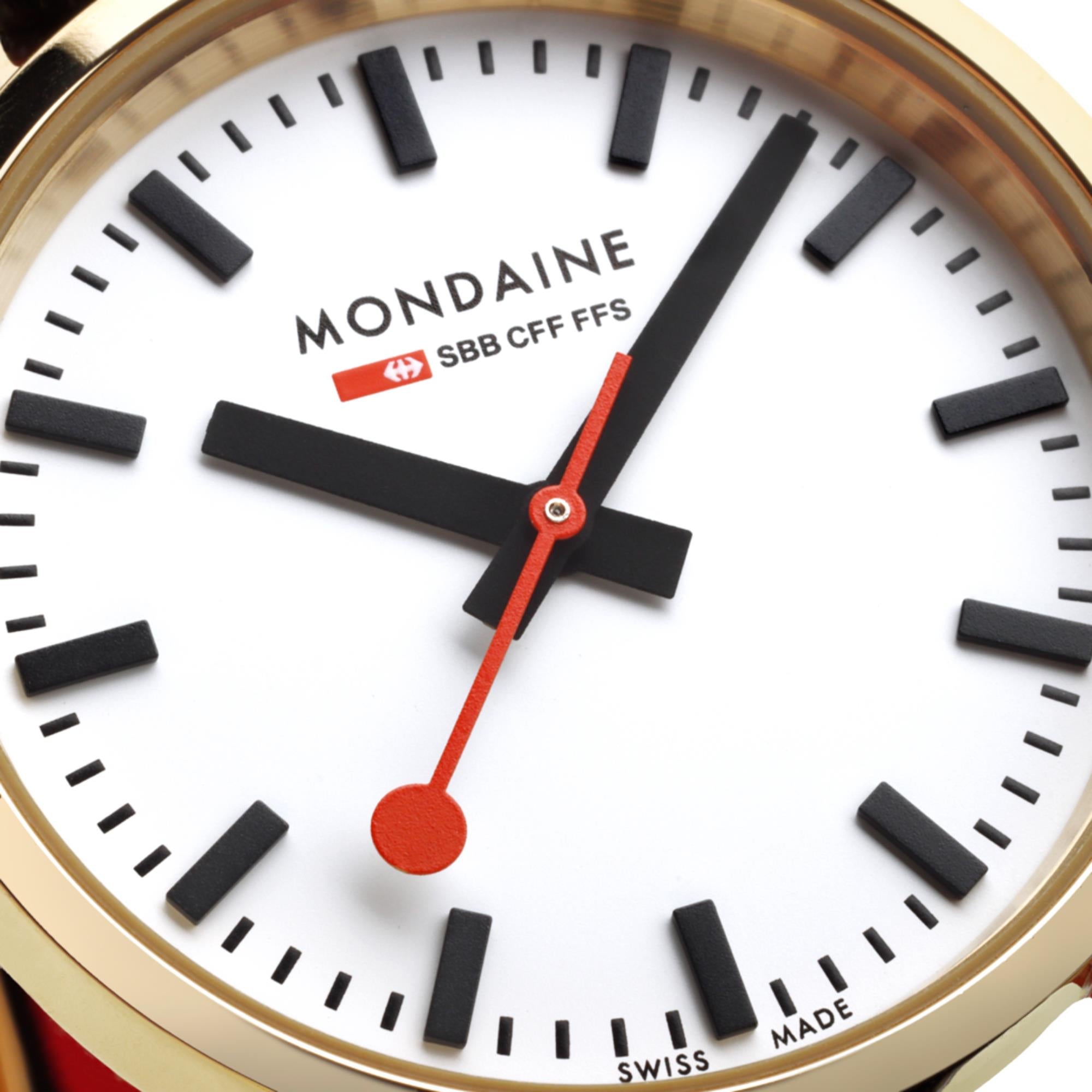 Mondaine Classic White Dial Black Leather Strap Women’s Watch A658.30323.10SBBV