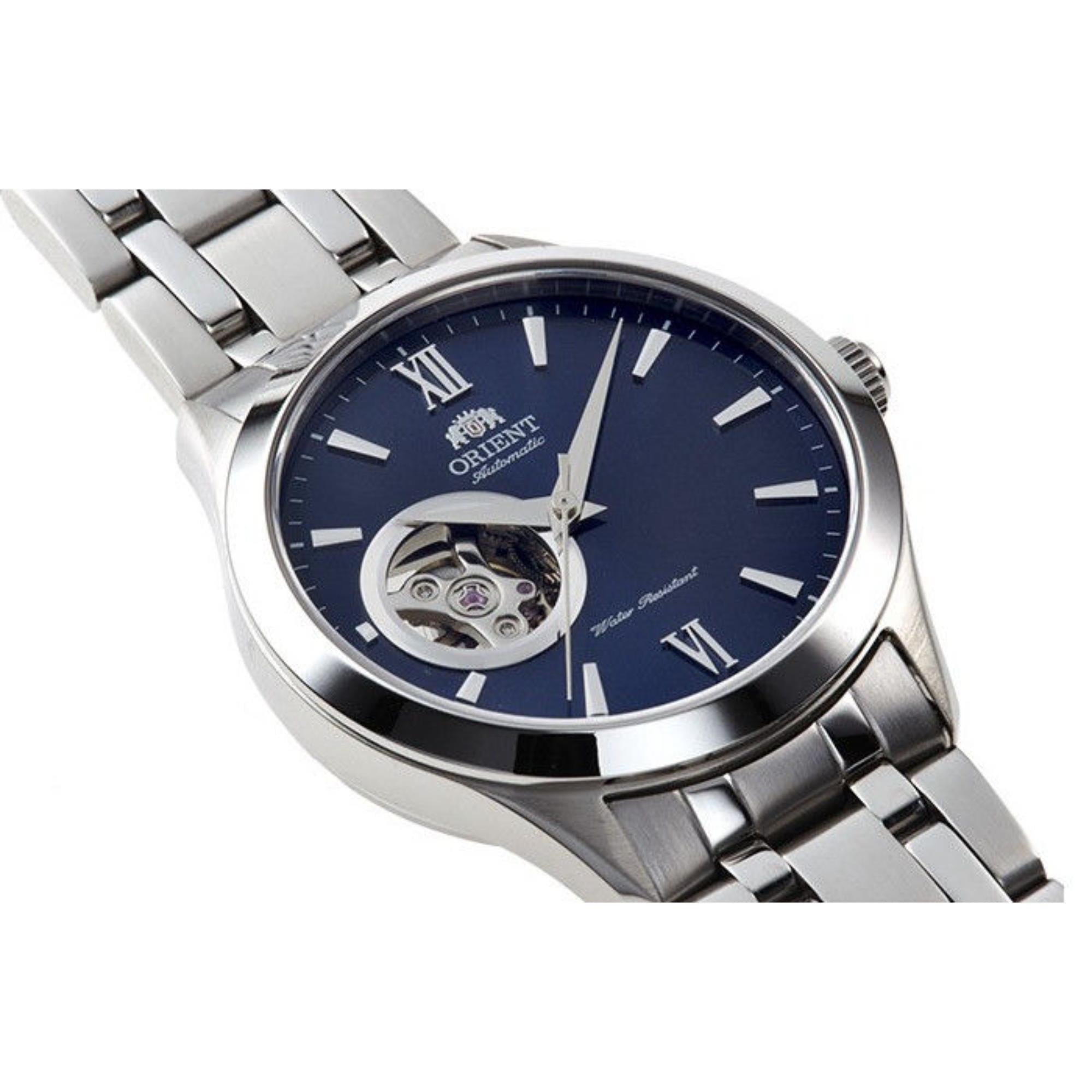 Orient Contemporary 38.5mm Open Heart Blue Dial Steel Mens Automatic Watch TAG03001D0