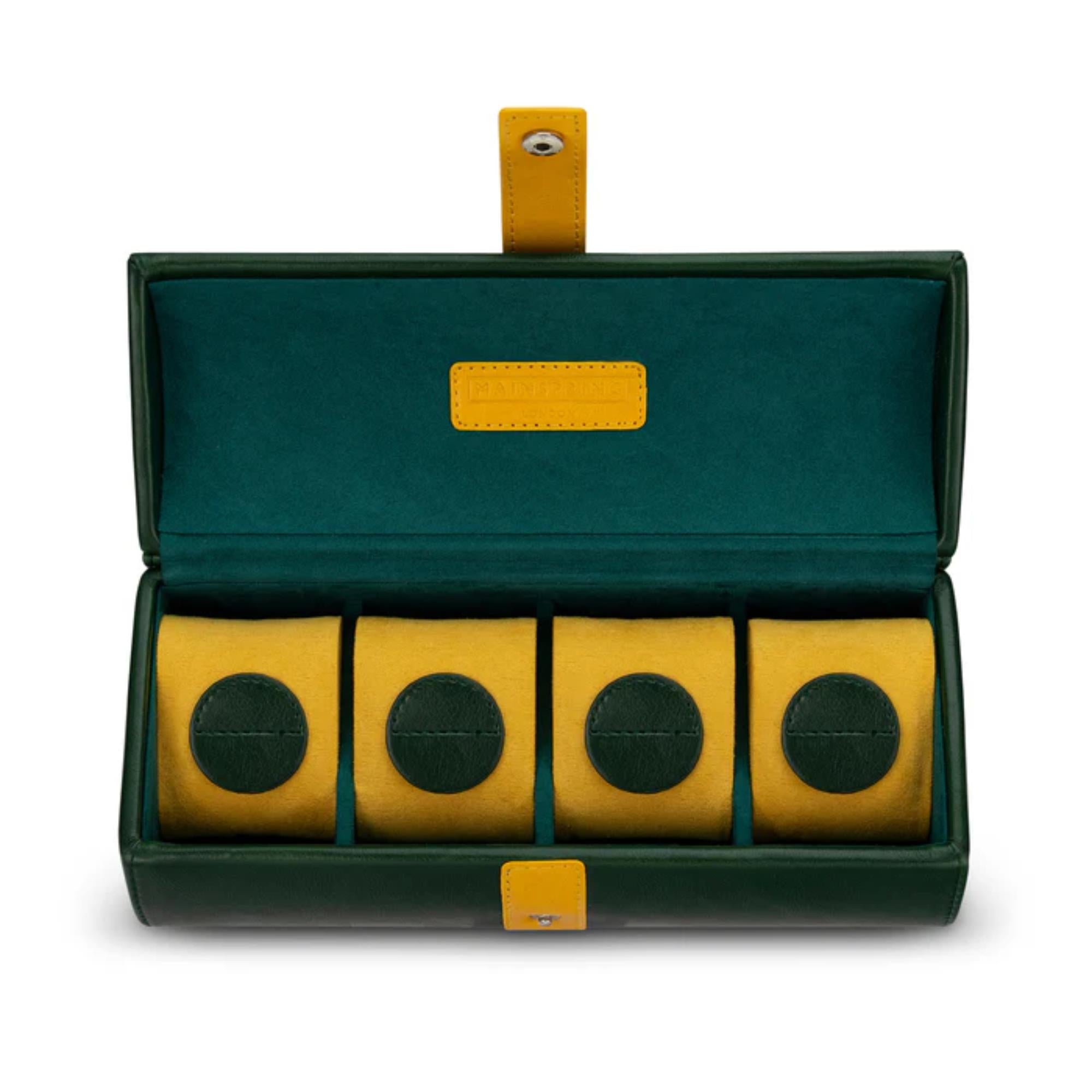 Mainspring Raceday Podium 4-Slot Watch Case Collector Pouch - Racing Green MS-101-WR1-03