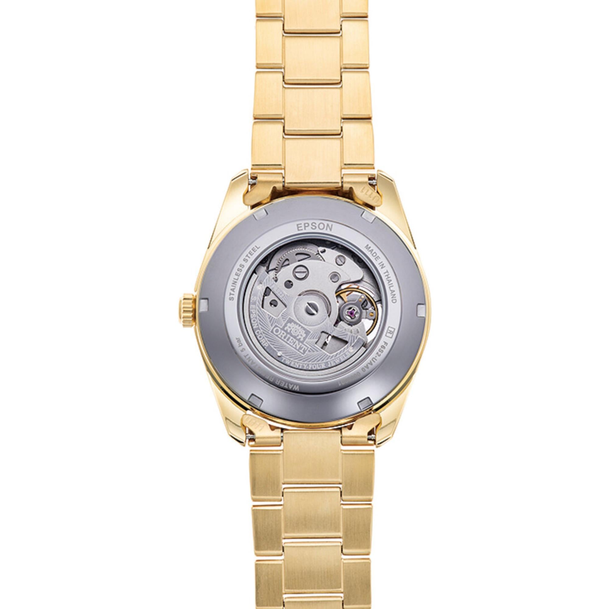Orient RA-AR0007S30B semi skeleton dial revealing movement detail