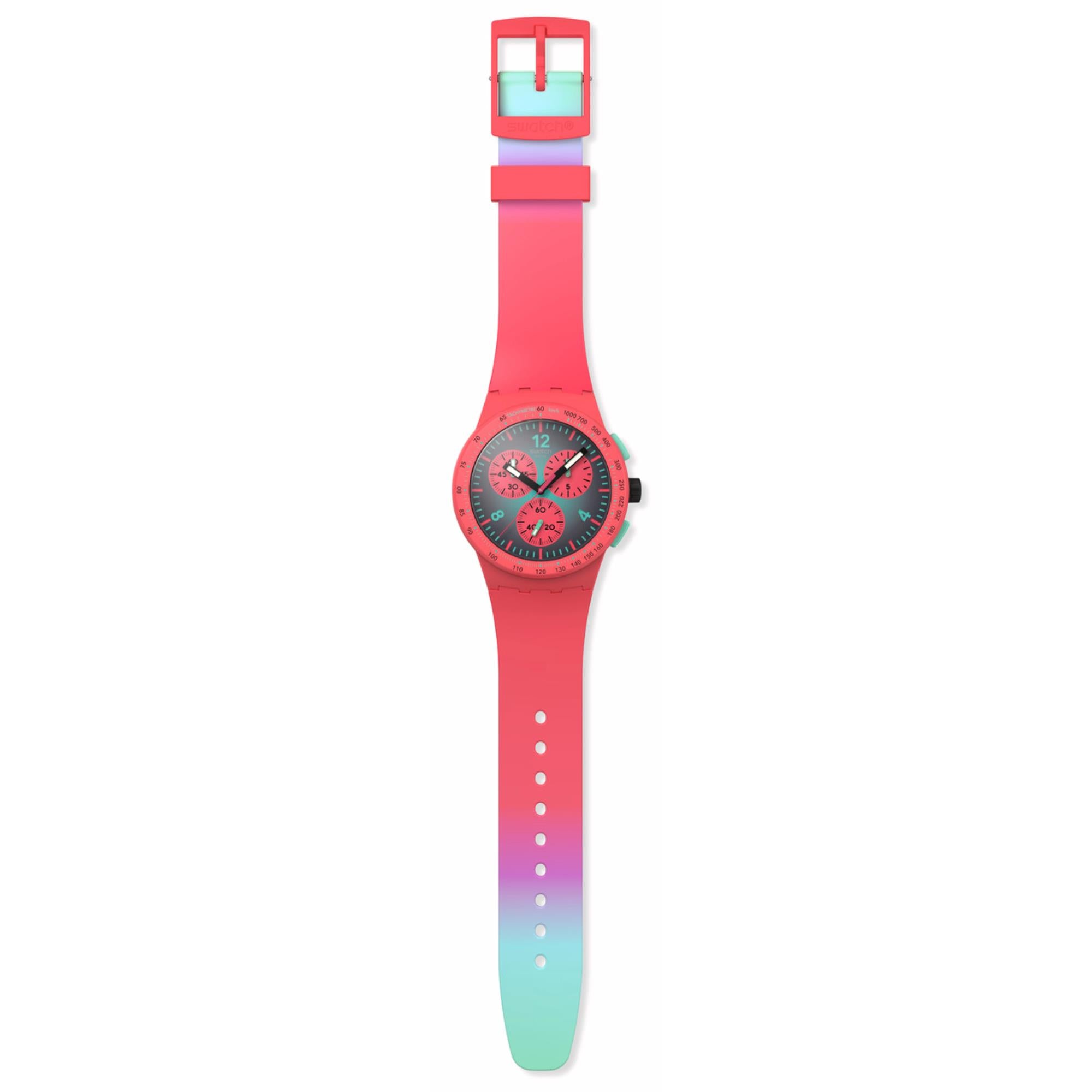Swatch Paradiso Kinetiko Green Dial Silicone Strap Unisex Watch SUSP100
