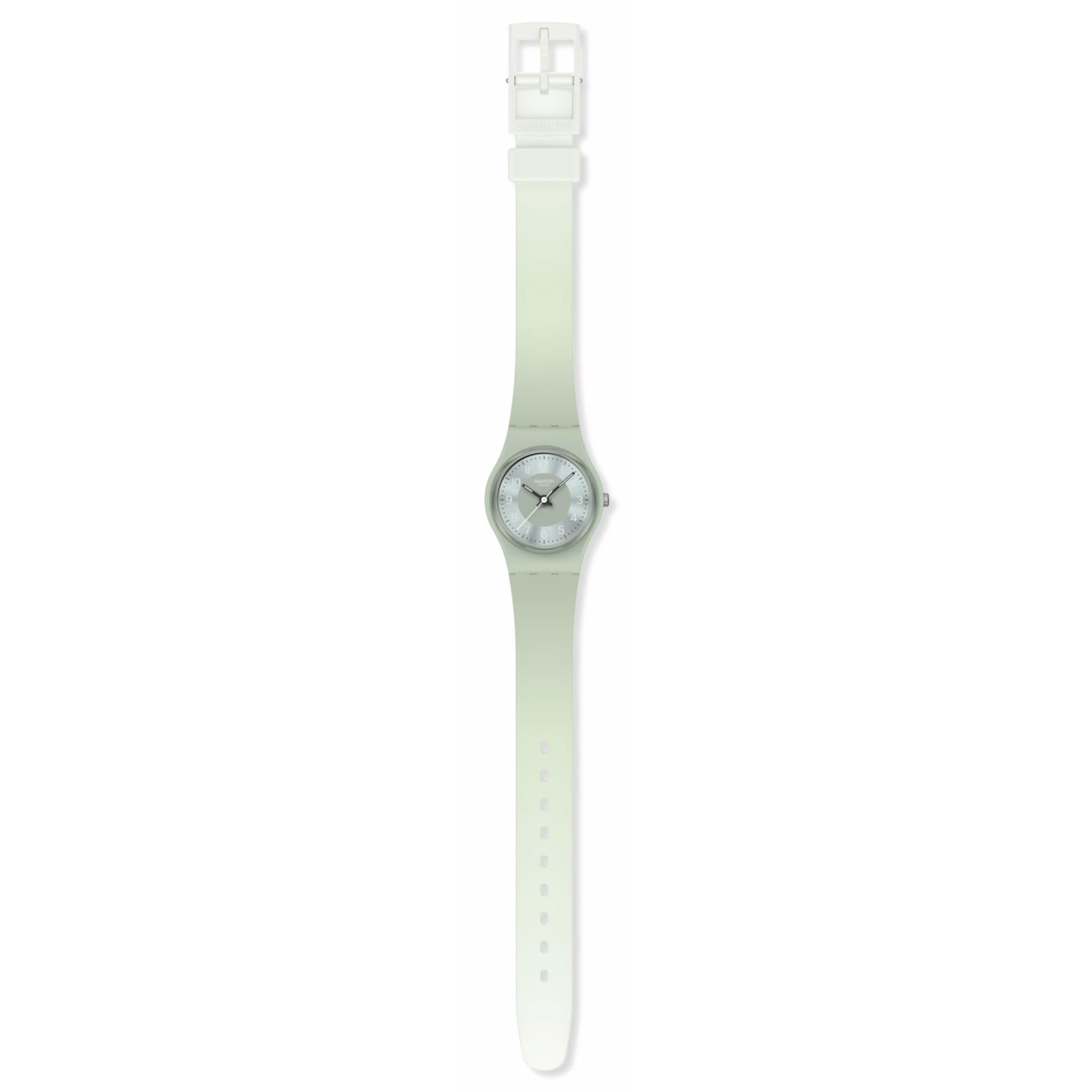 Swatch Serenity of Sage Green Dial Silicone Strap Unisex Watch LG131